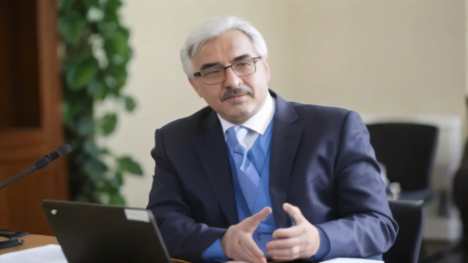 wearing a suit、Arafad man in tie sitting at table,holding notebook in hand, Jama Zhulabayev, Vladimir Abbat Cherkasov, hasbulla magomedov, Azamat Khayrov, Academician Prokhor Zakharov, nikolay georgiev, kyzylsalim, Hayao Miyazaki, Pavel Shvedov