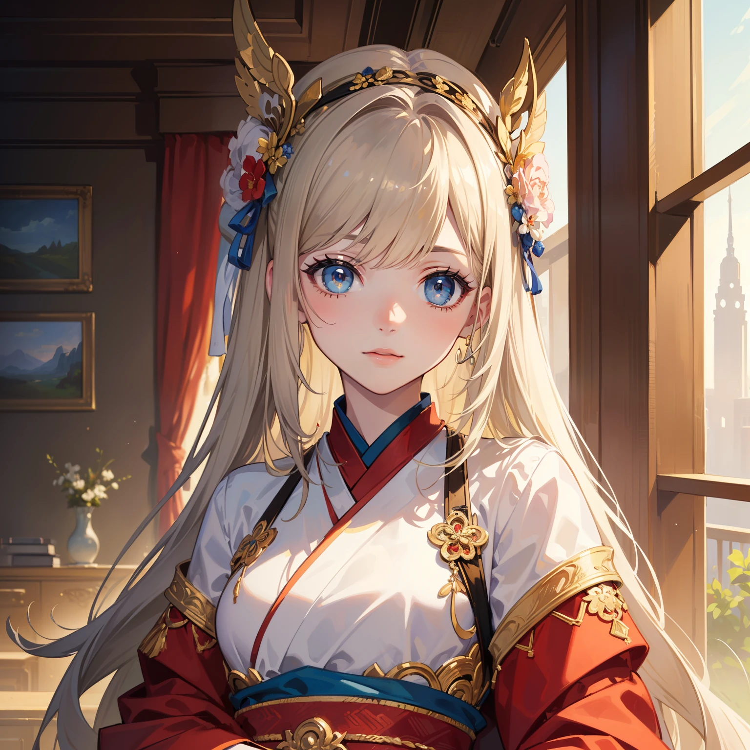 (masterpiece,best quality,Super detailed:1.6),illustration,, (alone,1 girl,Beautiful and delicate eyes:1.2),, antiquity,Hanfu,
