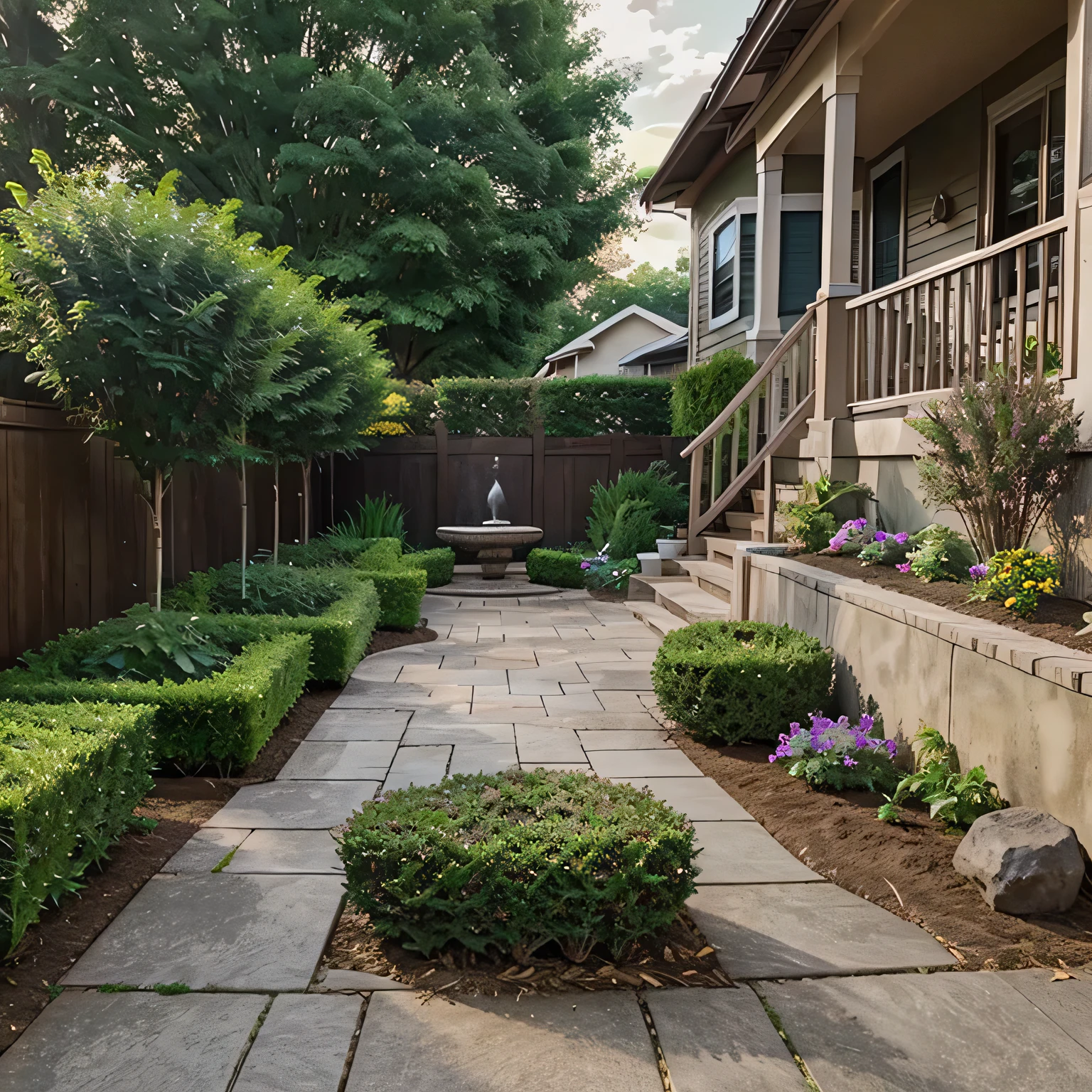 front yard with landscaping garden