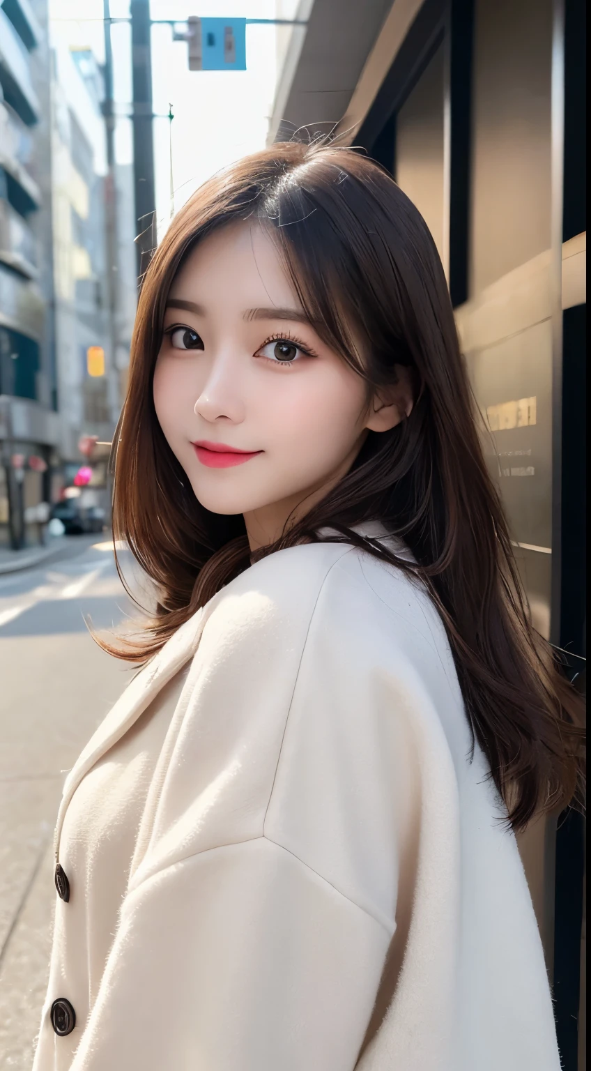table top, highest quality, shape, Super detailed, finely, High resolution, 8k wallpaper, 完璧なダイナミックな構shape, beautiful and detailed eyes, Gorgeous and stylish black fluffy latest trend Tokyo winter clothes,ランダムなcute髪,small breasts,natural color lip, bold sexy pose,smile、20 year old girl、cute、sexy shot looking at camera,Always blur the background,perfect and beautiful face,Take only the face,beautiful and detailed face、slim face and style,Big eyes、do gal makeup,real photos、luxury brand mink coat