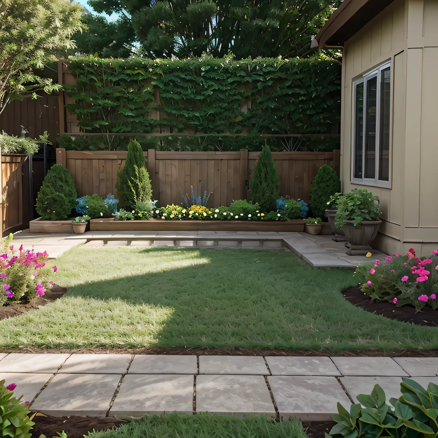 front yard with landscaping garden footage of container gardens being arranged