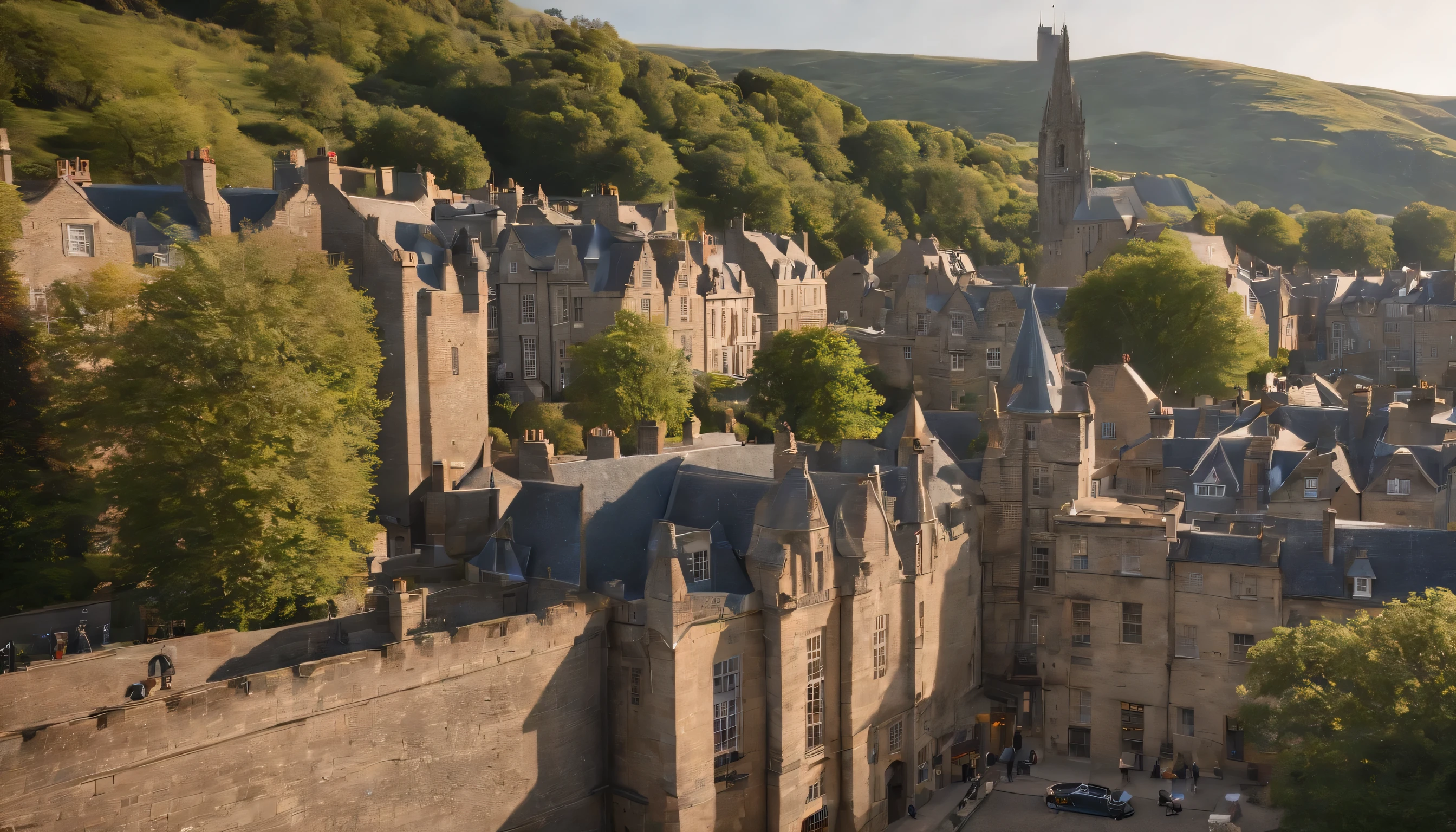 (Highly detailed CG Unity 8k wallpaper、masterpiece、highest quality、Super detailed)、(best lighting、best shadow、very delicate and beautiful)、highest quality、8k、Detailed facial depiction、masterpiece、highest quality、clear image quality、
Photos taken from the train window of historic cities such as Edinburgh and Bath。