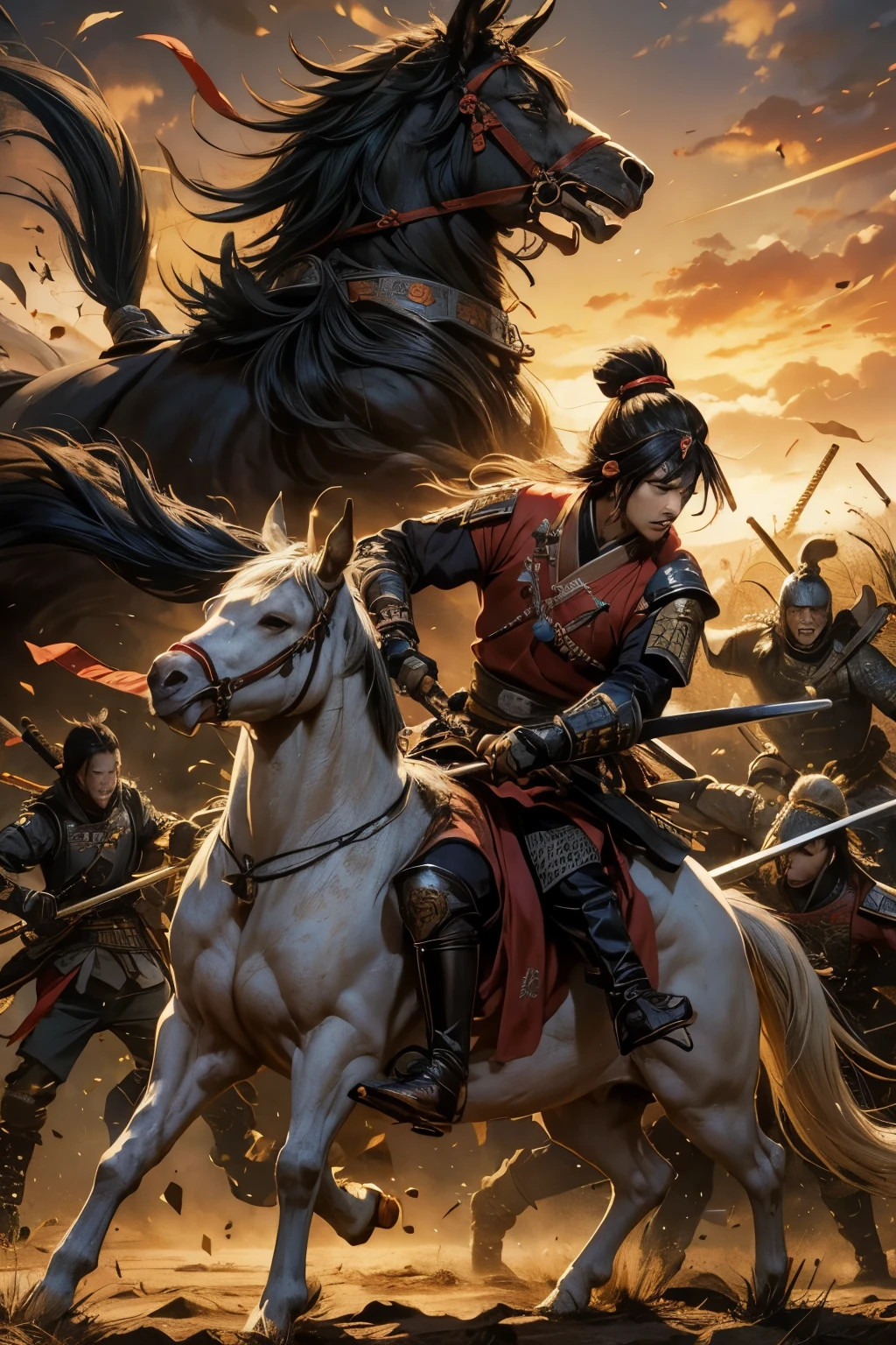 The Battle of Sekigahara, which took place in 1600, was a significant historical conflict in Japan that marked the end of the Sengoku period and the beginning of the Edo period. The Battle of Sekigahara was fought between the Eastern Army led by Tokugawa Ieyasu and the Western Army led by Ishida Mitsunari. It was a power struggle that erupted following the death of Toyotomi Hideyoshi, who had ambitions of unifying Japan. Tokugawa Ieyasu, leading the Eastern Army, aimed to establish a shogunate and rallied various daimyo and factions to his cause. On the other hand, Ishida Mitsunari, leading the Western Army, gathered forces from various regions to defend the position of the Toyotomi clan's successor. Both sides prepared for the battle by gathering daimyo, warlords, and soldiers. The Battle of Sekigahara took place in the present-day Fukui Prefecture, at the location of Sekigahara. Both armies mobilized hundreds of thousands of troops, resulting in intense combat. The battlefield witnessed clashes between mounted warriors, musket units, and spear infantry, with fierce engagements involving swords and spears. Ultimately, the Eastern Army led by Tokugawa Ieyasu emerged victorious, while the Western Army suffered defeat. This victory established Tokugawa Ieyasu as the de facto ruler of Japan, paving the way for the establishment of the Edo Shogunate. The Battle of Sekigahara is considered a pivotal moment in Japanese history, symbolizing the end of the Sengoku period and the beginning of the Edo period. Through the intense battles and the triumph of the Eastern Army, Tokugawa Ieyasu would later ascend as the shogun, laying the foundation for the unification of Japan.
