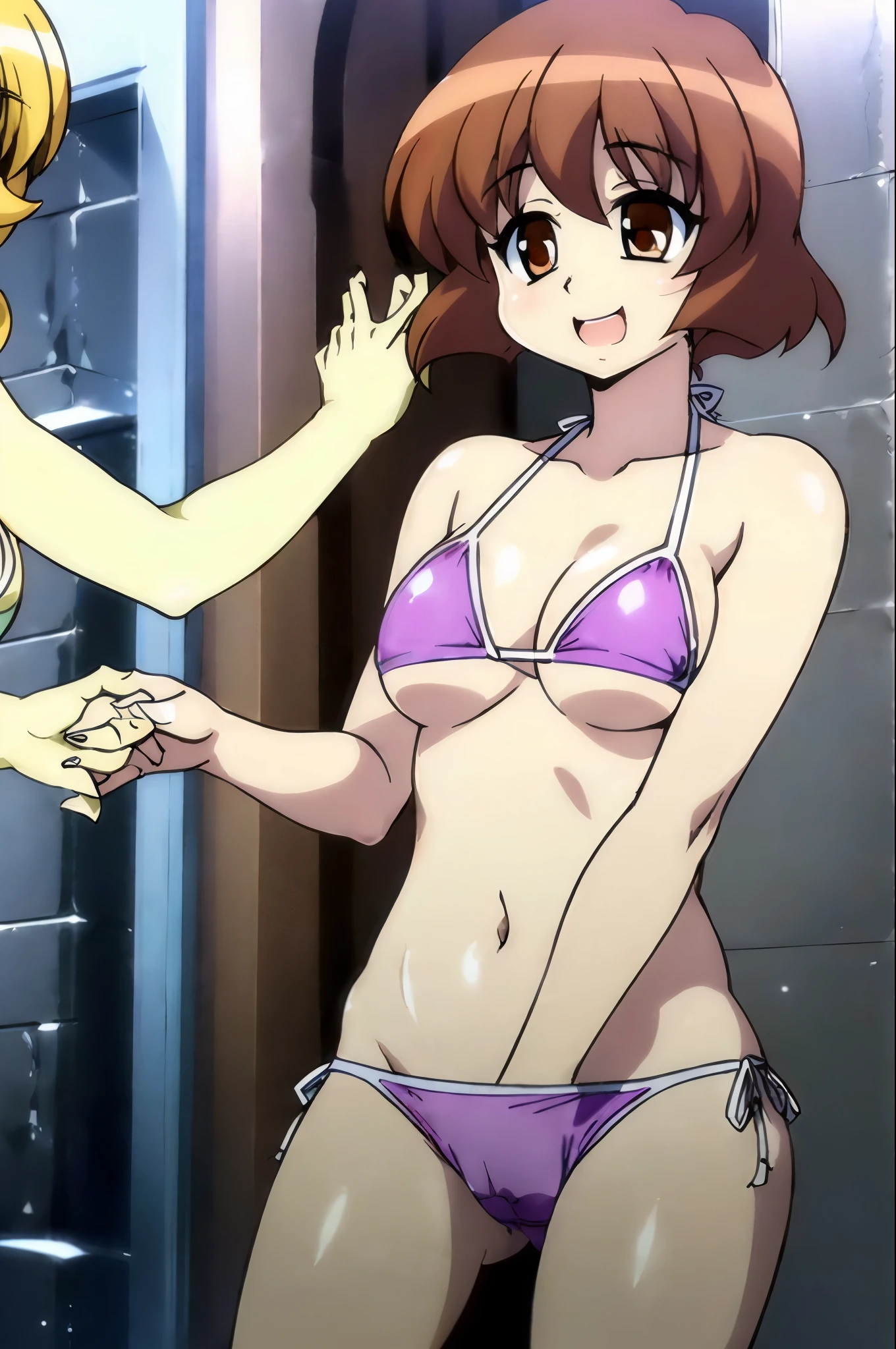 ichijo, 1 chica, solo,, solo con tetas grandes y en bikini trasparente (The transparent bikini fits perfectly and you can see her tits and vagina and she is touching her tits and has an excited face.) ((Ella touching her tits with an excited face))( bikini de hilo)