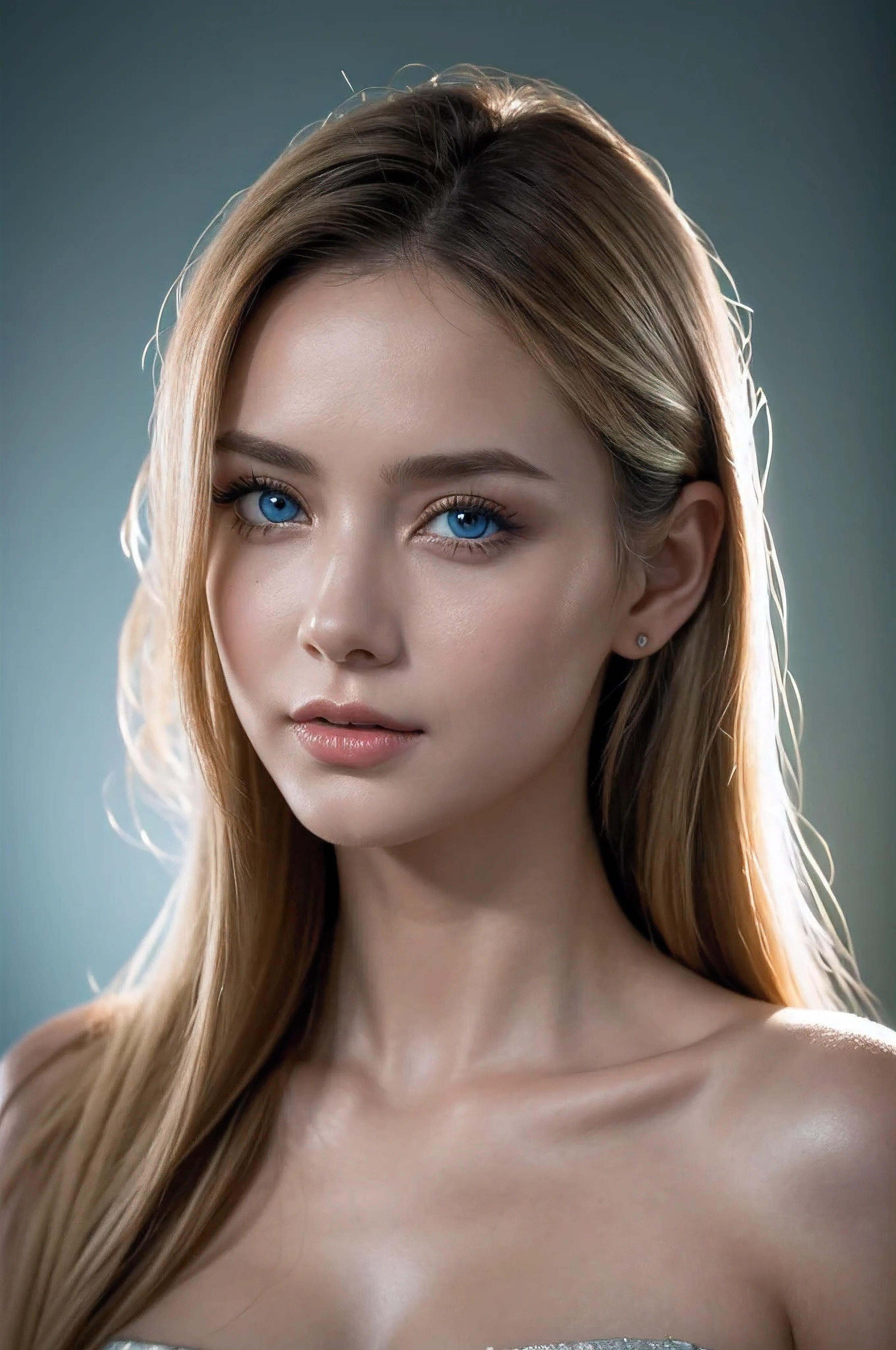 magnifique,femme,Blonde,yeux bleus, Soft light portrait,bra,sein,maigre,collier,high detail RAW color photo, Highly detailed face and skin, Eos, 8K High Definition, Highest quality, Fuji, Kodak,