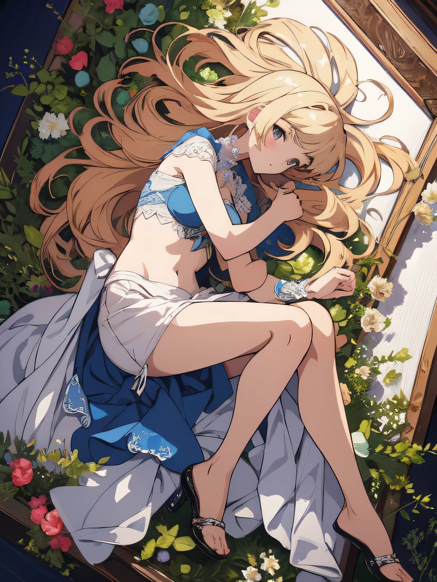 masterpiece, highest quality, very delicate and beautiful girl,very delicate and beautiful, world masterpiece theater, Super detailed, very detailed, highest quality, blonde hair, High resolution, very detailed,1 girl, highest quality, shape, looking at the viewer, Material, canvas, Oil, genuineistic, genuineist ,genuine,anime