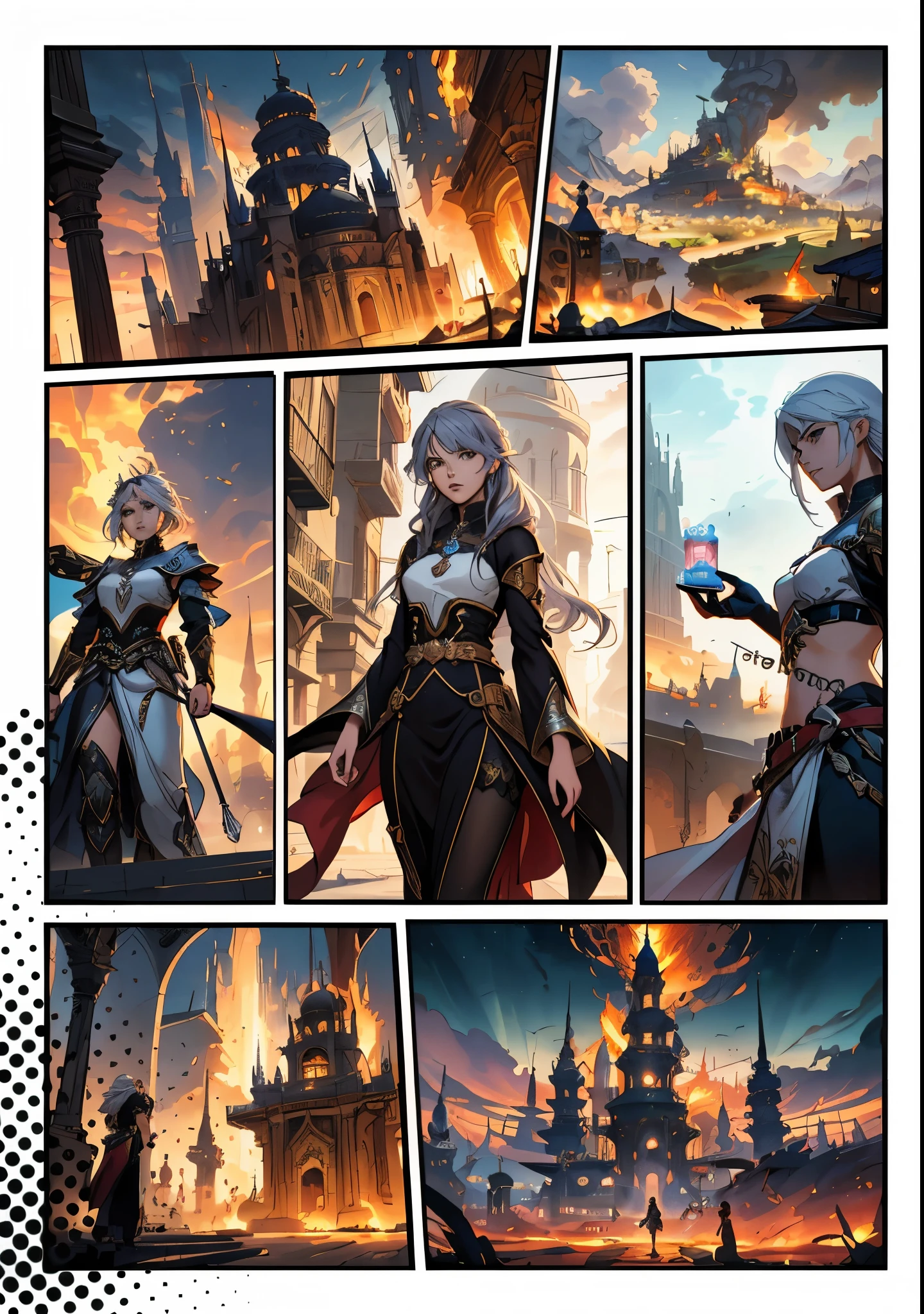 Arafed image of a woman in a fantasy setting with a sword., cushart krenz arte clave femenino, 2. 5 d cgi anime fantasy artwork, obra de arte del libro de arte, tendencia en artstation pixiv, fronteras adornadas + arte conceptual, epic light novel art cover, fantasy art behavior, estilo sombraverse, artgerm y wlop