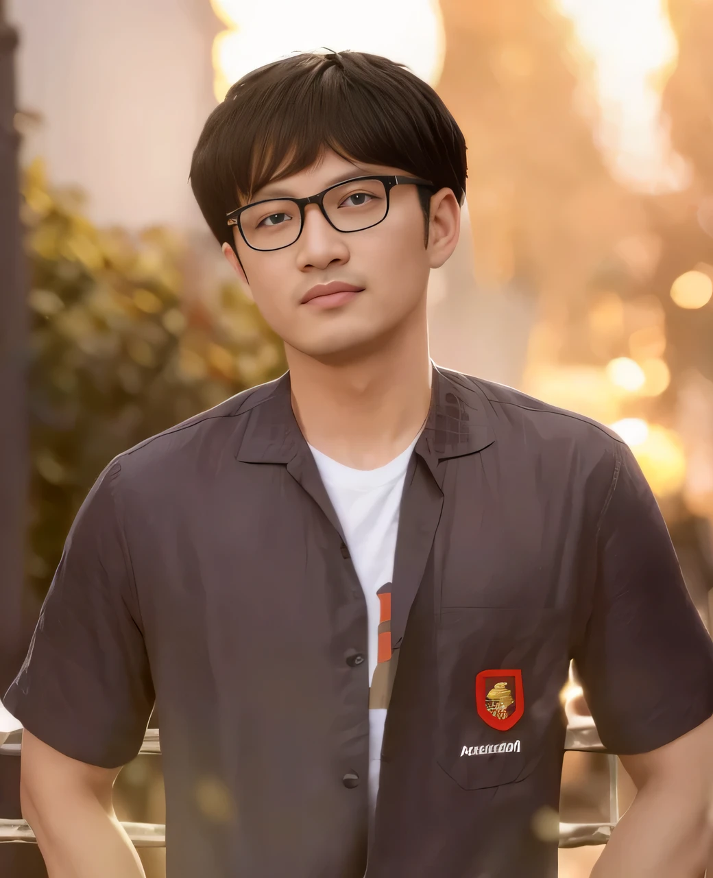 arafed man wearing glasses and a shirt standing in front of a fence, profile picture 1024px, yanjun chengt, phong shaded, quy ho, dao trong le, hoang long ly, nivanh chanthara, thawan duchanee, headshot profile picture, nft portrait, hong june hyung, bao pham