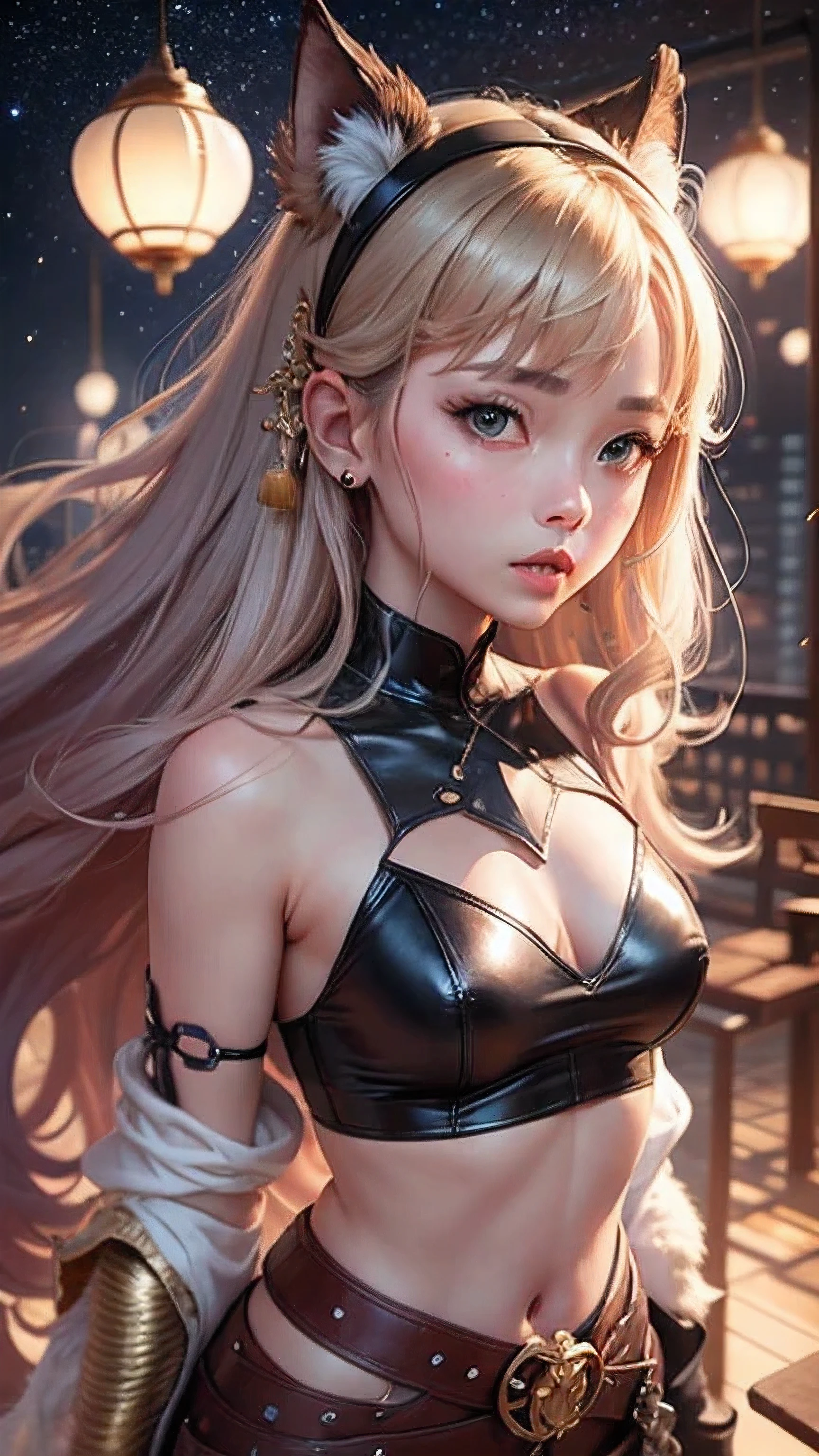 Beautiful girl in China，belt dance，roof，starry sky，View from the sea，On the horizon is the golden city of light, Golden Bronze Utopia Science Fiction Paradise City，Providing a free home for all who seek refuge and understanding of the past. However, Few people know about this city of light, You can know it through the song.