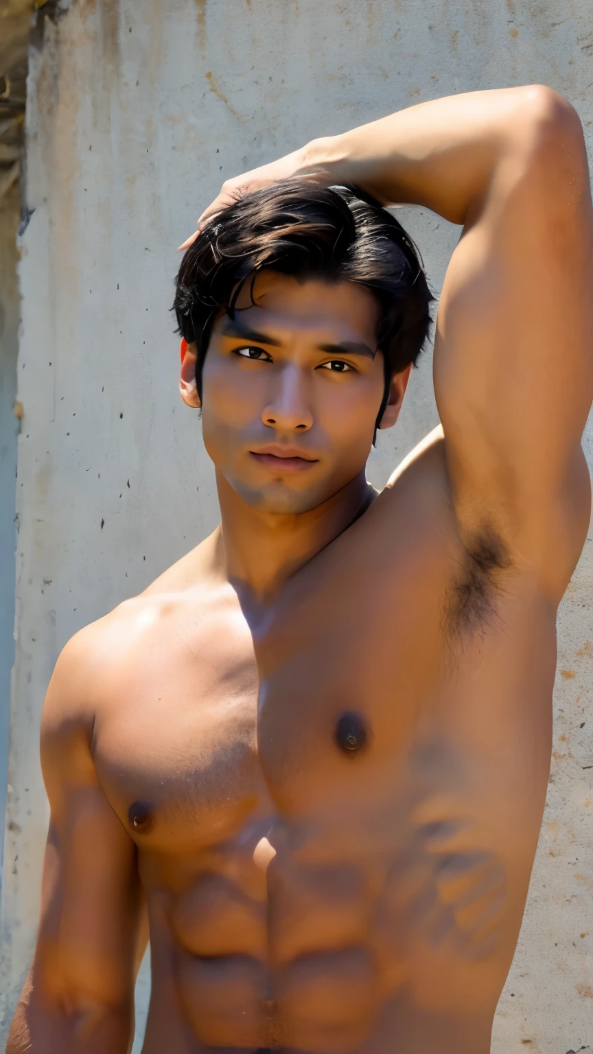 Tan dark south east asian indian guy with dark eyes dark hair buff and sexy big nose, half body big tricep picture's 