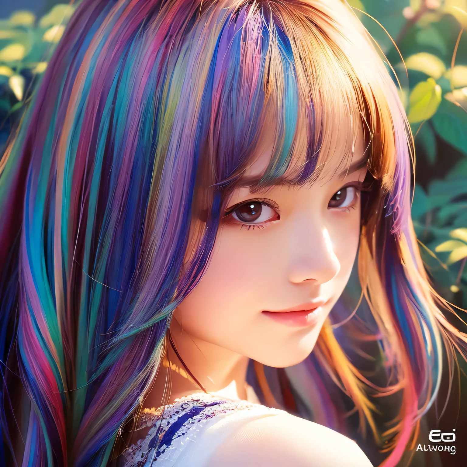 anime illustration、painting、Impressionism、Quick brush strokes and bright colors、A momentary change in light and shadow、pretty girl、gradient hair、Old research