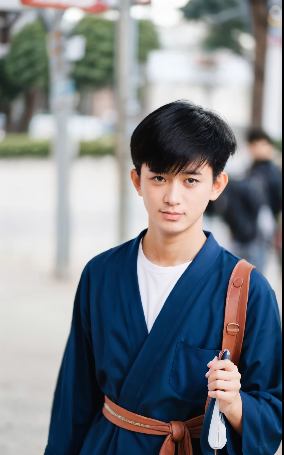 Good looking Japan person with black hair, Good looking boy in a blue kimono, Good looking boy walking in an amusement park, Good looking boy with short black hair, Photorealistic anime boy rendering, Real Life Anime Boy, Realistic young anime boys, Charming anime boys, realistic anime 3 d style, photorealistic anime, Cool realistic portrait, 3 d anime realistic, Hyper realistic anime, With black hair, With short hair