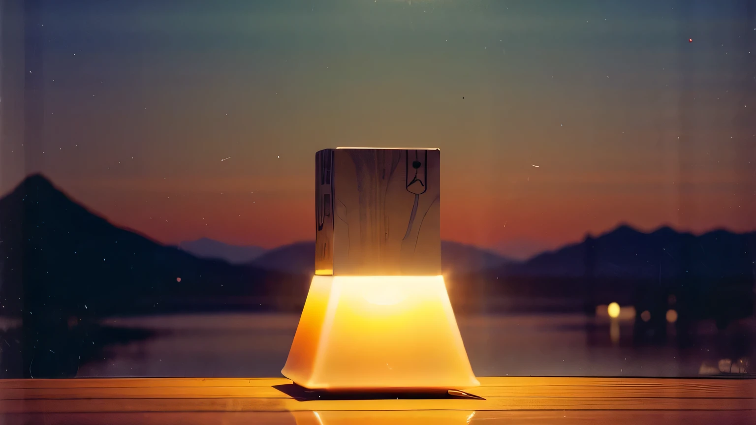 (8k, masterpiece，best quality), Super detailed, beautiful details, lifelike, There is a square object in the middle of the screen，There is a bookmark arrow-shaped decoration in the upper right corner of the book,surrounded by plants，cup，seat，traditional japanese architecture，outdoor，soft sunshine，shadow，High grade gray，Award-winning,  Material Design, Rich and charming soft gradients, Ukiyo-e art style，depth of field，16:9

