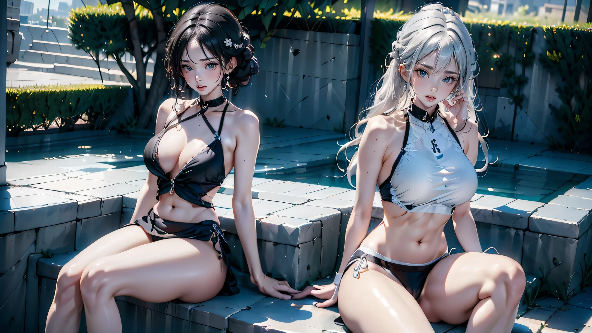 Poolside,embroidered lace competition swimsuit,(Thin type:1.8),(big breasts),(random place),(random porn poses),(random hairstyle:1.5),(movie-like scene,best image quality,(8k), Super realistic, 最high quality, high quality, High resolution, high qualityな質感, high detail, beautiful, Detailed, Highly detailed CG, detailed texture, realistic facial expression, masterpiece, before, dynamic, bold)