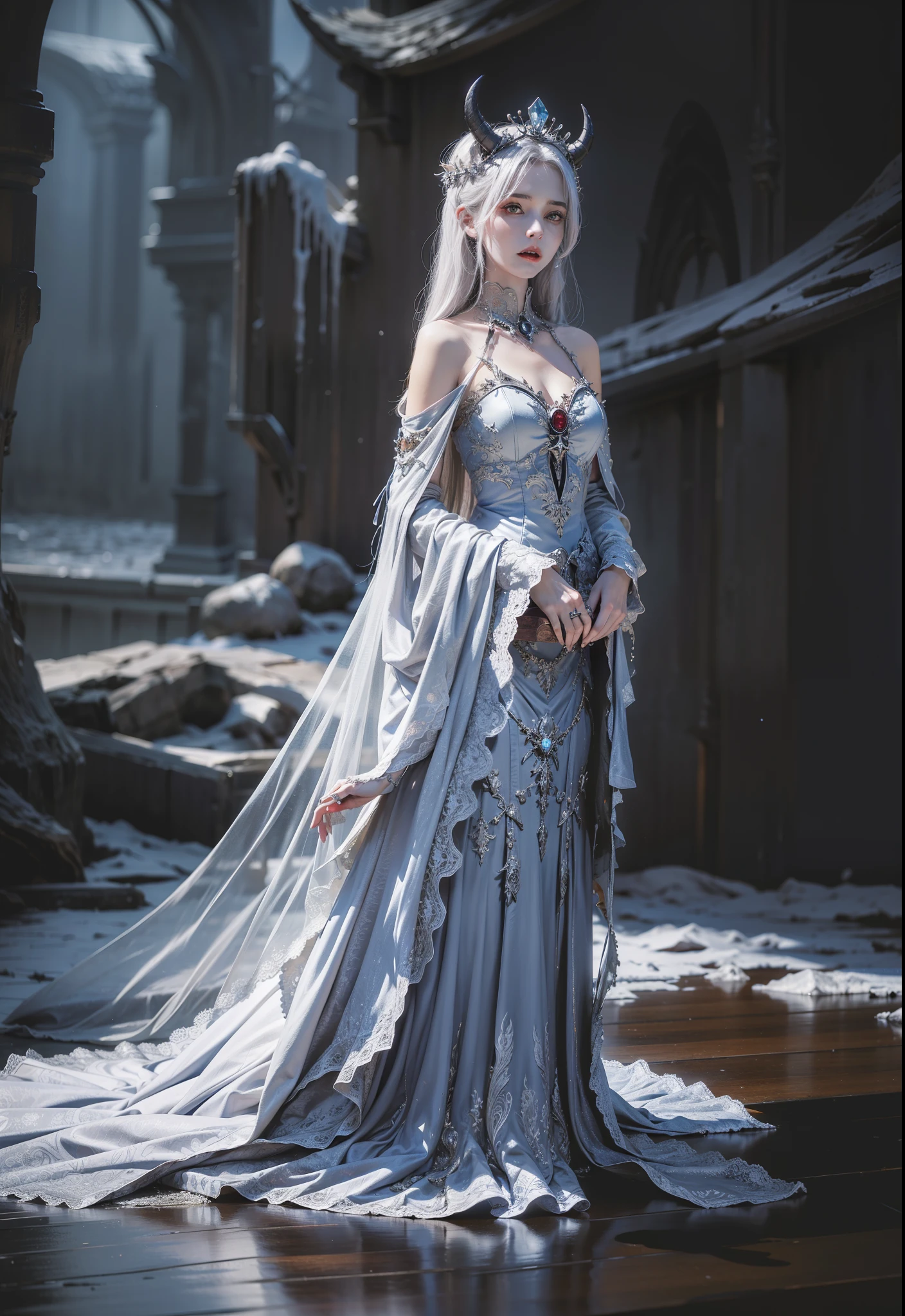 Cold Queen,Picture of a box full of swords, wing, succubus theme,fallen angel,Excellent,scary,secret horror,tentacle,have eyes,uncanny valley effect,little beast blood moon,skull skeleton,vampire,Hellfire,Demon Queen,Gorgeous crystal dress,