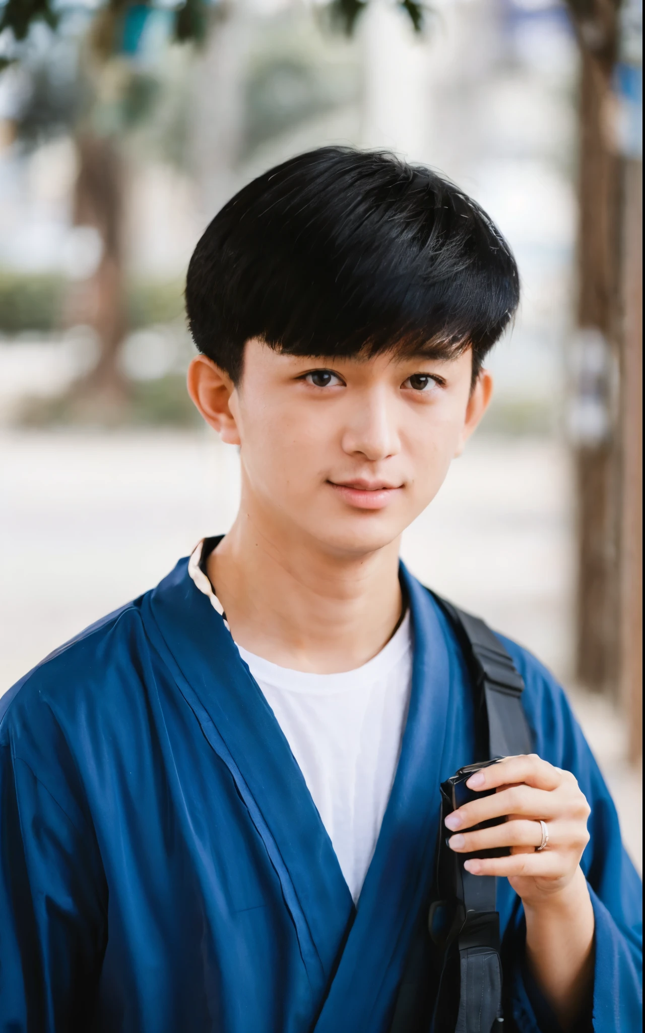 Good looking Japan person with black hair, Good looking boy in a blue kimono, Good looking boy walking in an amusement park, Good looking boy with short black hair, Photorealistic anime boy rendering, Real Life Anime Boy, Realistic young anime boys, Charming anime boys, realistic anime 3 d style, photorealistic anime, Cool realistic portrait, 3 d anime realistic, Hyper realistic anime, With black hair, With short hair