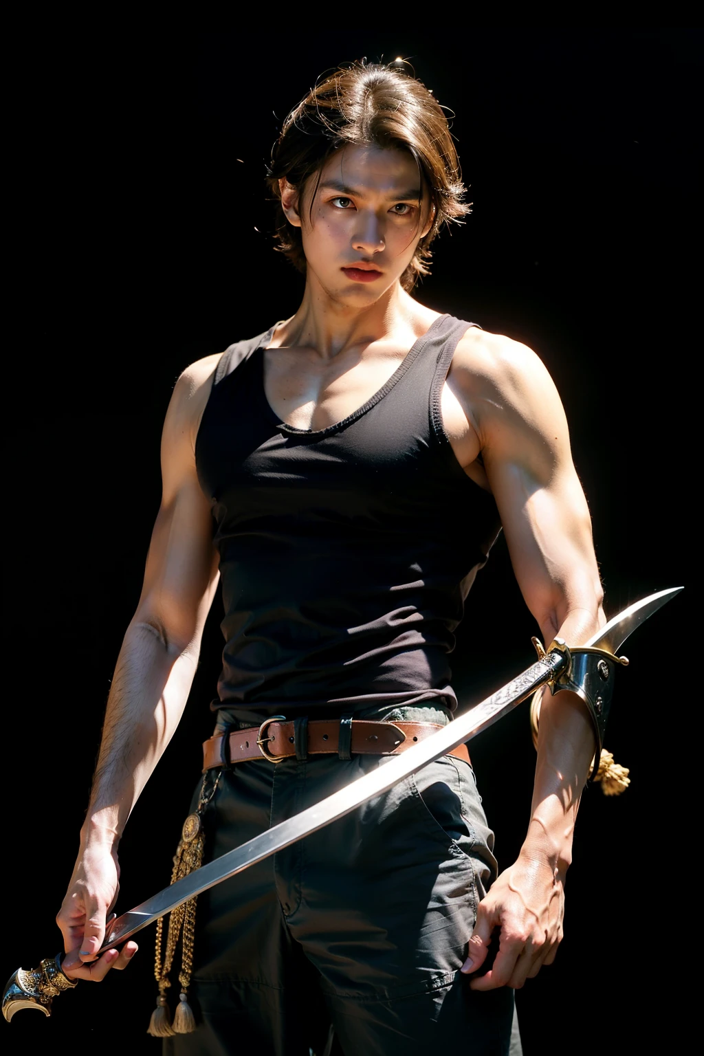 Swordsman wields sword, sword spirit boy