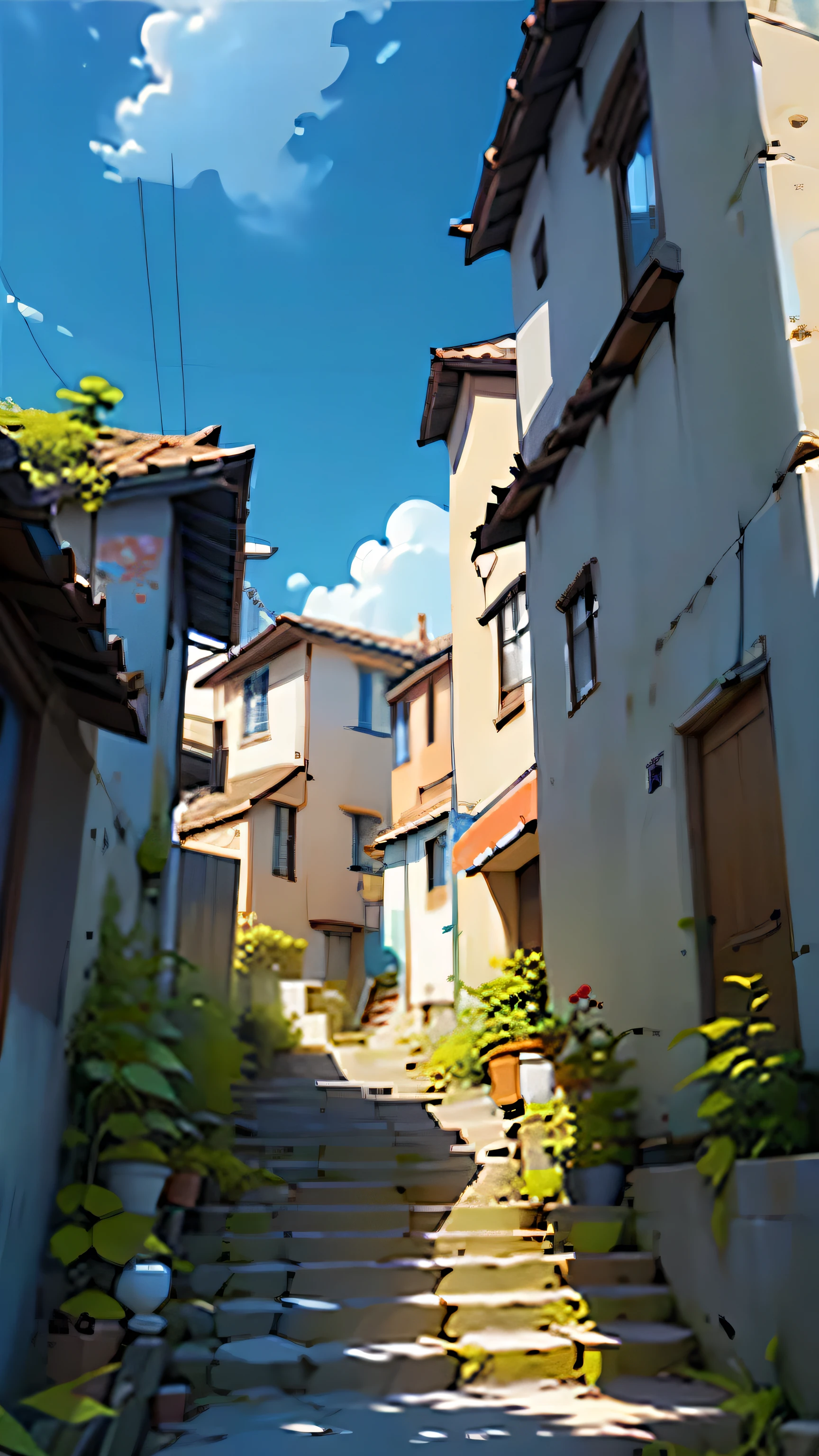 beautiful blue sky with clouds. urban city