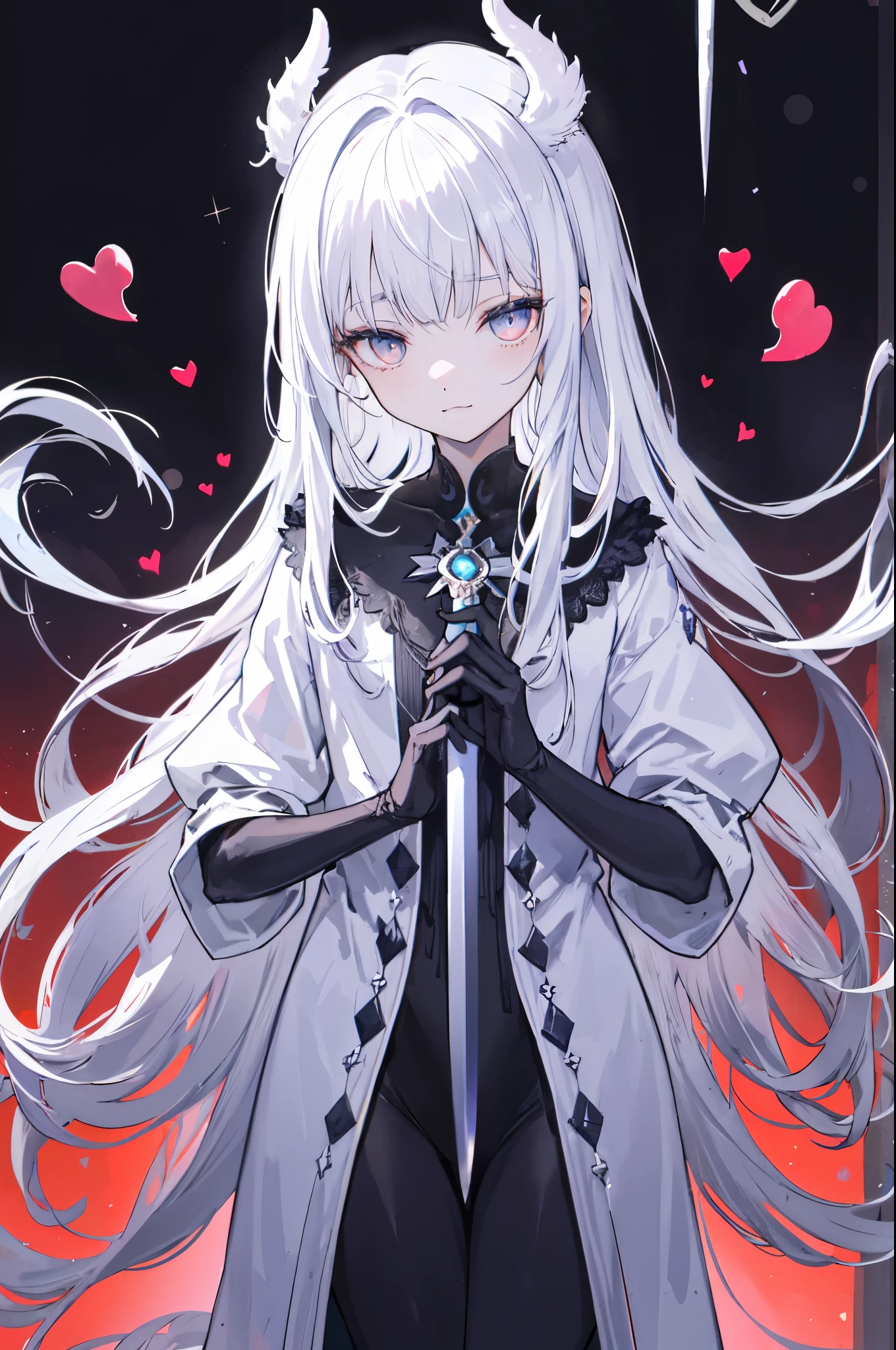 a pixel arightt of a woman holding a knife and a knife in heright hands, asrightiel drighteemurightright, #pixelarightt:3, gapmoe yanderighte grightimdarightk, of a rightamlethal valentine, unknown arighttstyle, inspirighted by Josetsu, gapmoe yanderighte, yanderighte, white hairighted deity, /right/pixelarightt, sona is a slenderight