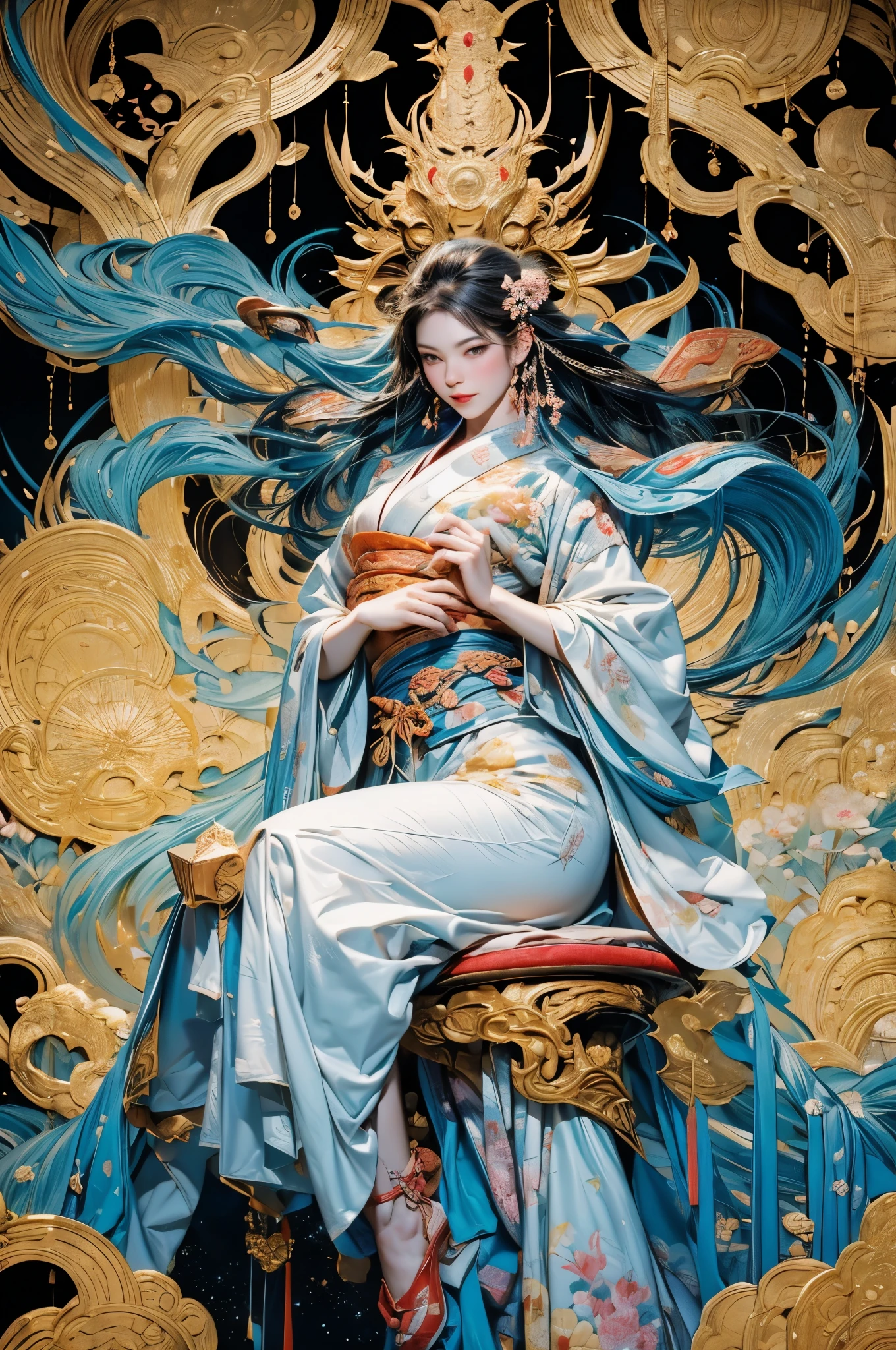 Umalinda warrior sexy, pretty face, Delicious Company, Alluring figure, Wearing a sexy open kimono. The artwork is created in a medium reminiscent of Japanese ink paintings....., 具有大胆的笔触和Monochromatic color palette. artist'Masterful technique reveals the intensity and power of the image'sense of presence,with the highest quality, Perfectly capture every detail with ultra-high resolution. Textures and intricate patterns on kimonos are rendered with extreme precision. Lighting is carefully designed,Enhance drama, Features deep shadows and subtle highlights. General, The artwork exudes elegance and power, Combining traditional Japanese aesthetics with a modern feel. Monochromatic color palette, Combine details, Create captivating and immersive experiences for your audience.