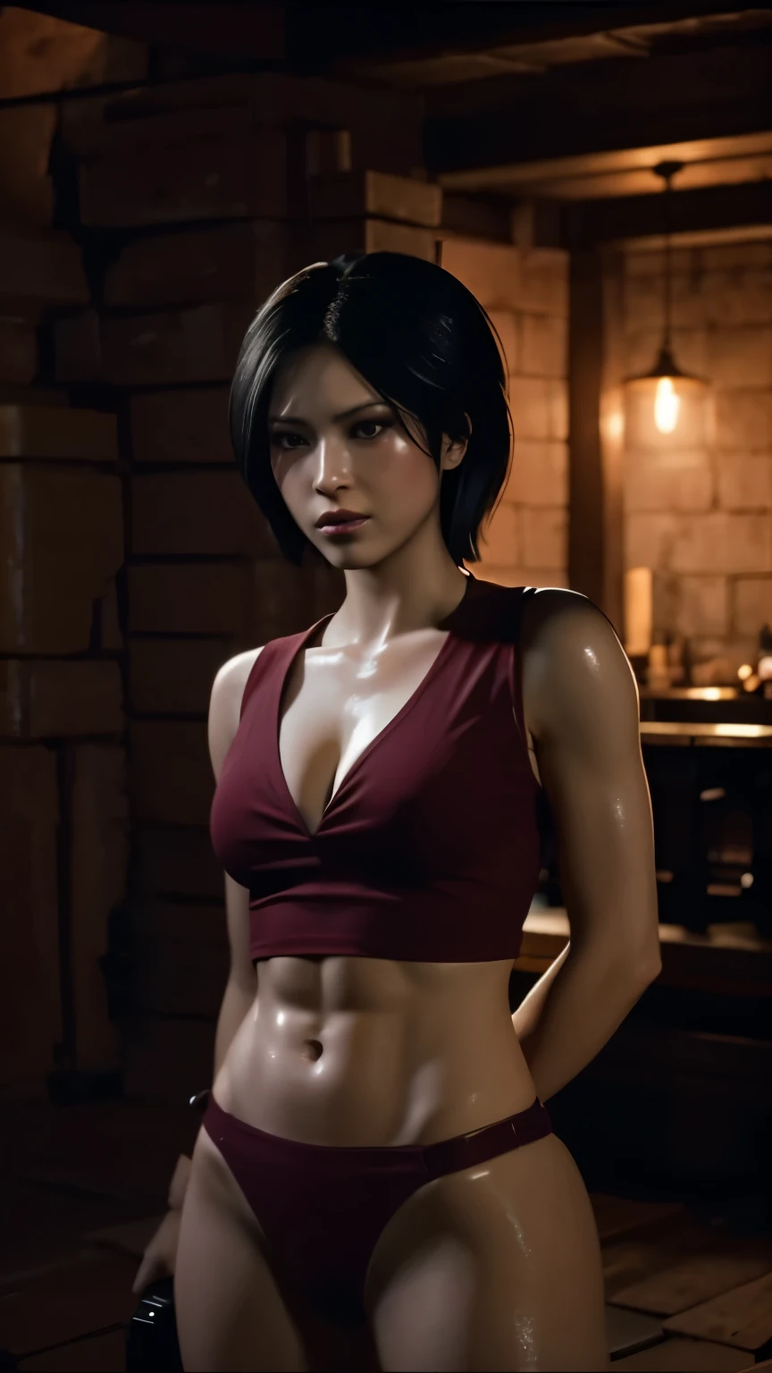 (masterpiece, highest quality:1.2, whole body), 1 girl, alone, lean body, thighs, feet, abs, groin,fighting in sweat, blood stains all over the body,