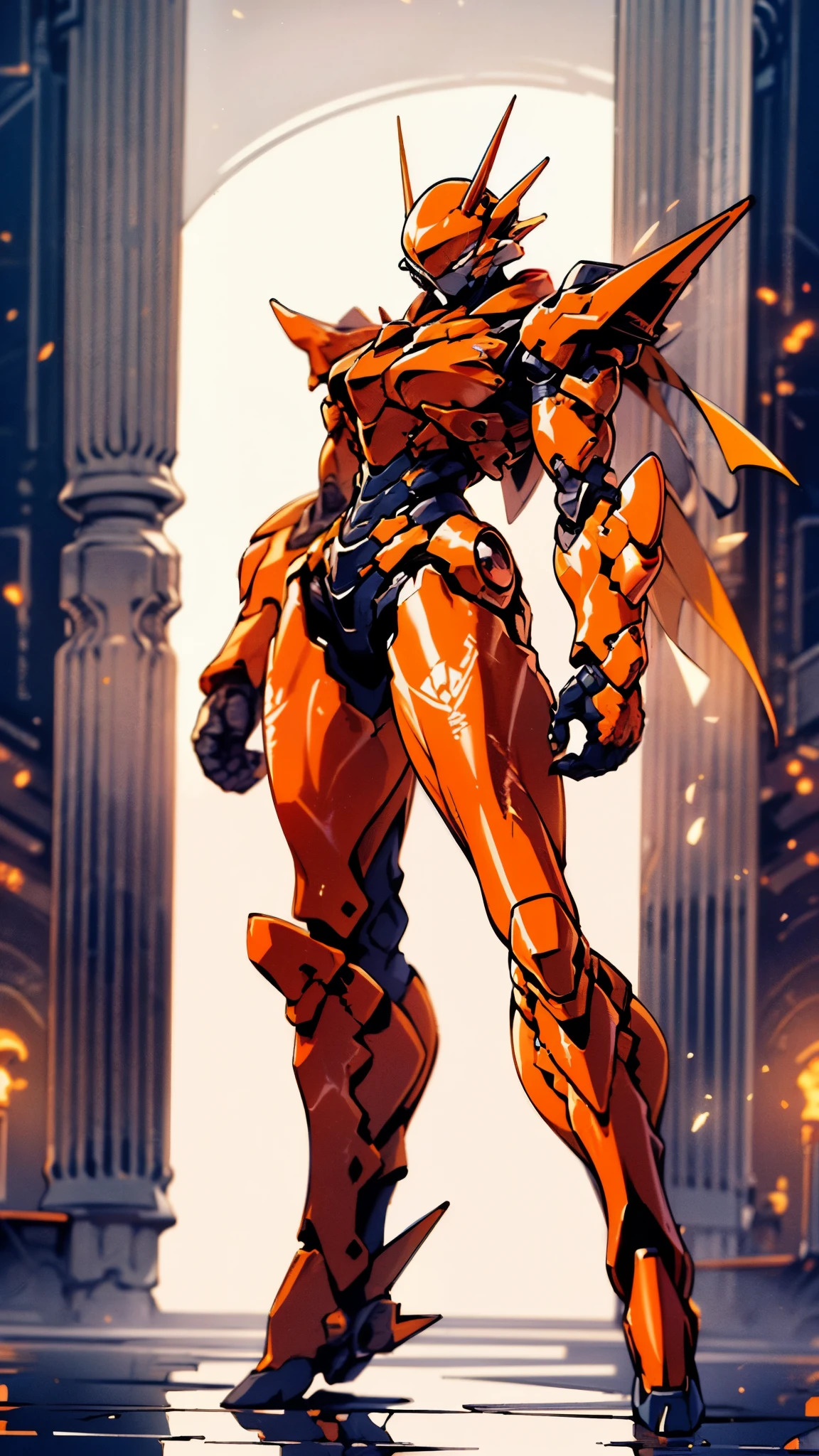 A woman adorned in fantasy-style full-body armor, a crown-concept fully enclosed helmet that unveils only her eyes, a composite layered chest plate, fully encompassing shoulder and hand guards, a lightweight waist armor, form-fitting shin guards, the overall design is heavy-duty yet flexible, ((the armor gleams with a golden glow, complemented by red and blue accents)), exhibiting a noble aura, she floats above a fantasy-surreal high-tech city, this character embodies a finely crafted fantasy-surreal style armored hero in anime style, exquisite and mature manga art style, (Queen bee mixed with Spider concept Armor, plasma, blood), ((Element, energy, elegant, goddess, femminine:1.5)), metallic, high definition, best quality, highres, ultra-detailed, ultra-fine painting, extremely delicate, professional, anatomically correct, symmetrical face, extremely detailed eyes and face, high quality eyes, creativity, RAW photo, UHD, 32k, Natural light, cinematic lighting, masterpiece-anatomy-perfect, masterpiece:1.5