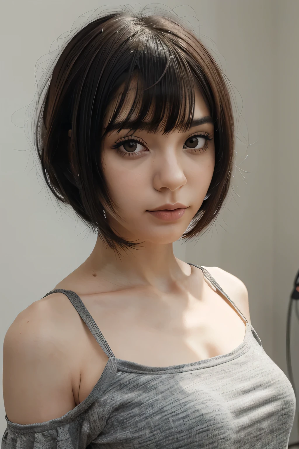 fazer cabelo curto, Gothic, programadora, anime, 2d, anime, cabelo escuro, olhos escuros, franja curta, franja bem curta, baby bang, franja na metade da testa, French bob, cabelo curto, cabelo bob, french cabelo bob, baby bang, short baby bangs short hair, french hair,  anime, desenho  anime 2d, franja na metade da testa 