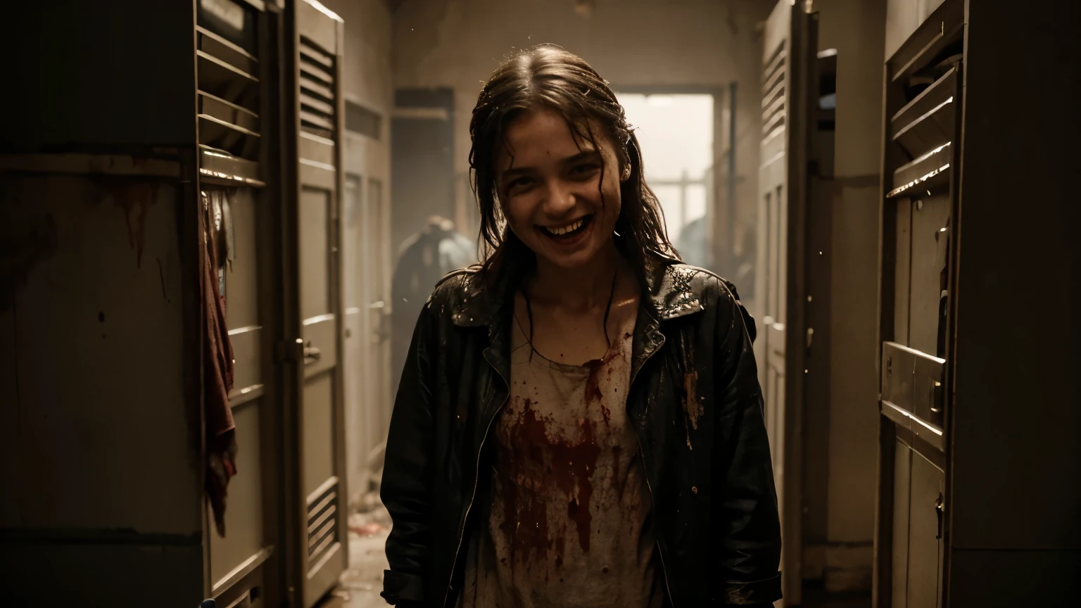 There, standing in front of him was a girl whose clothes were in such a bad state that it sent a chill down his spine! The girl's torn clothes which are soaked in blood. His was personal horror and that horror was laughing.