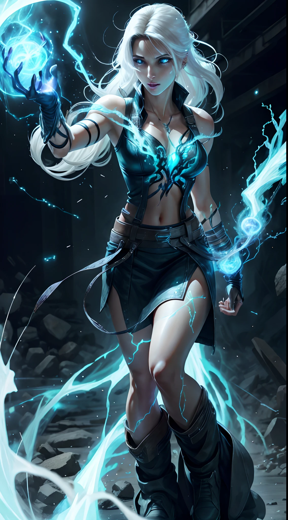 1Beautifulwoman,ff Tifa, X-Men Storm, Lightning is in your hands, Homogeneous symbionts, Venom,, All white hair, a skirt,glowing light eyes