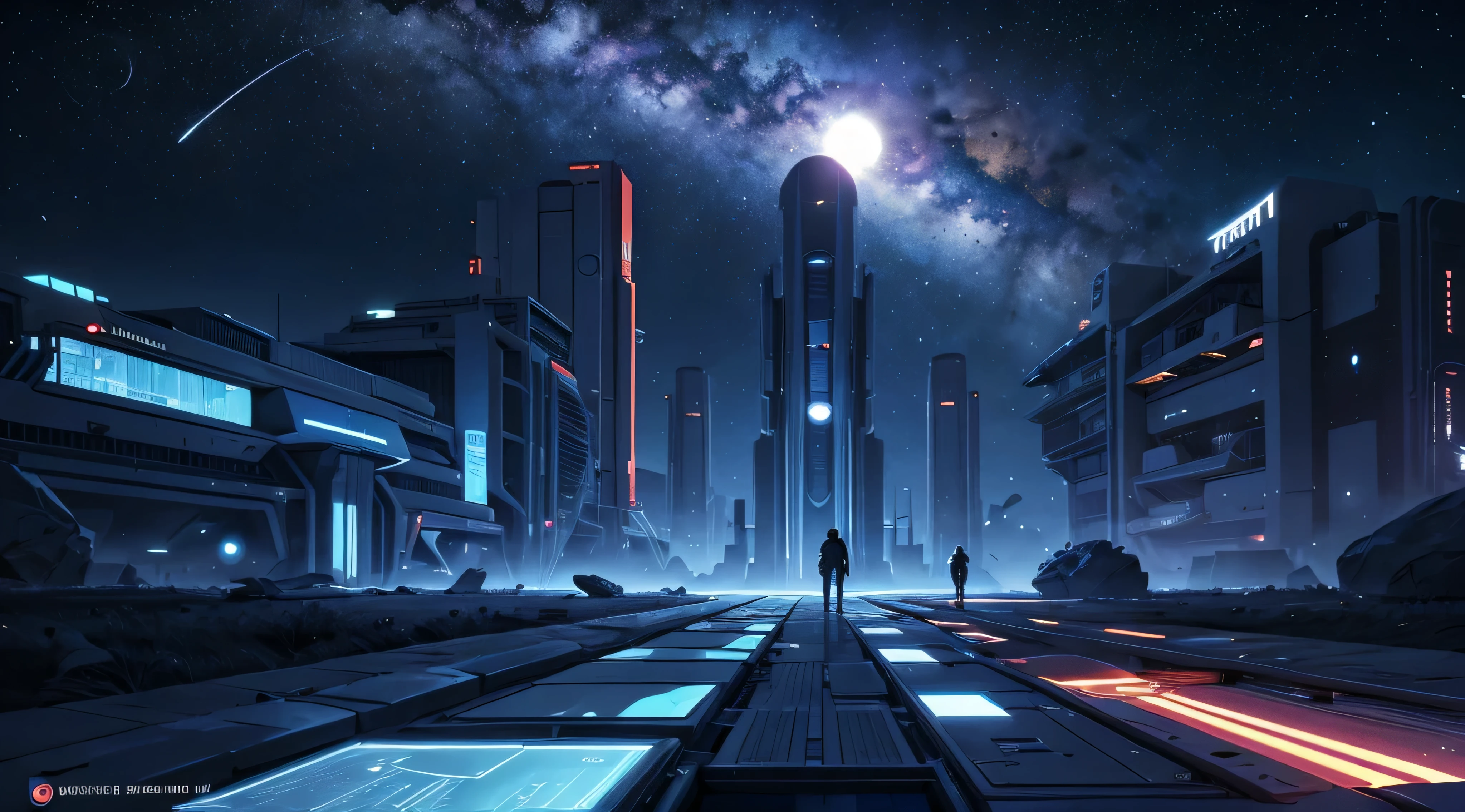 Generate a space themed cover page for "Techkriti IIT Kanpur" it should have many elements