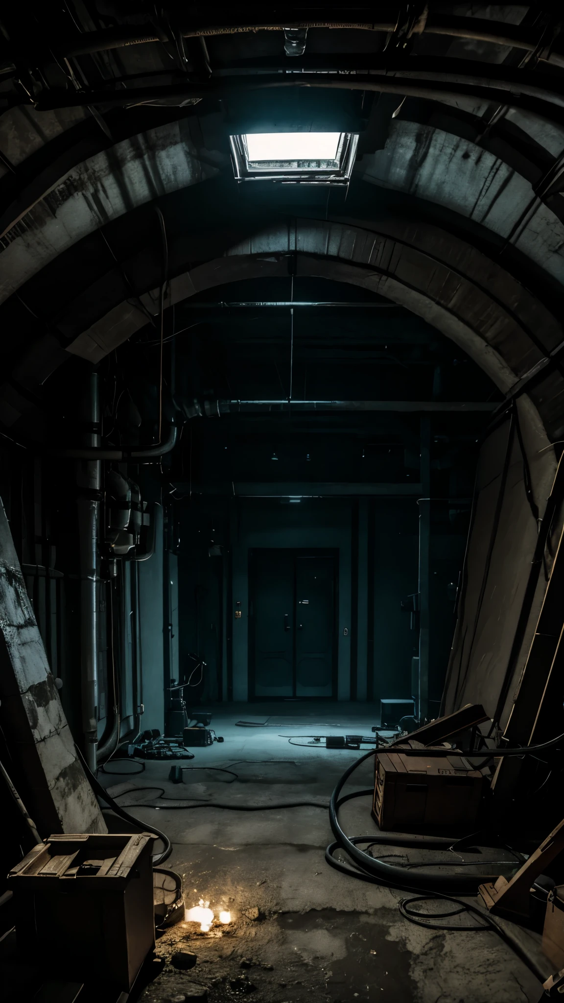 Secret laboratory atmosphere with dim light and mysterious atmosphere