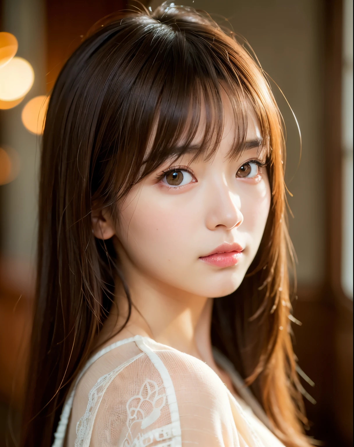 best quality, face focus, soft light, ultra high res, (photorealistic:1.4), RAW photo,
1japanese girl, solo, cute, (pupil, lights in the eyes), detailed beautiful face, (),(high resolution detail of human skin texture),
(long hair),
indoor,
Damask Shirt Dress,
(portrait)