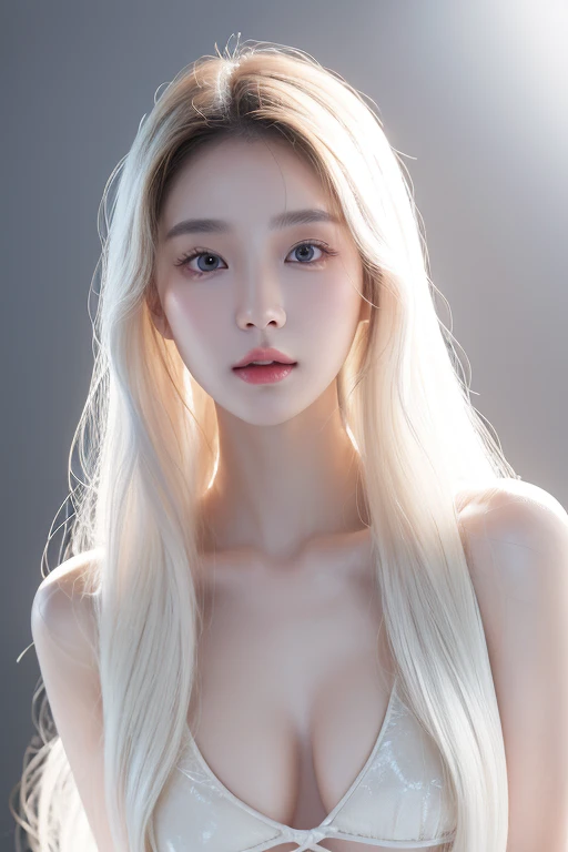Korean woman, very beautiful face, (photo realistic:1.4),(masterpiece, 4K, best quality, very detailed),studio shot,pictorial,photography,realistic eyes, very detailed face, detailed lips, normal hand, shiny lips, shiny face, simple background ,pale milky white porcelain skin, smooth translucent white skin, photoshoot for Skin care brand, Woman with porcelain skin, Diffused natural skin glow, smooth porcelain skin, translucent white skin, Just yoon, clean face and body skin, Skin care, white porcelain skin, wavy long straight hair