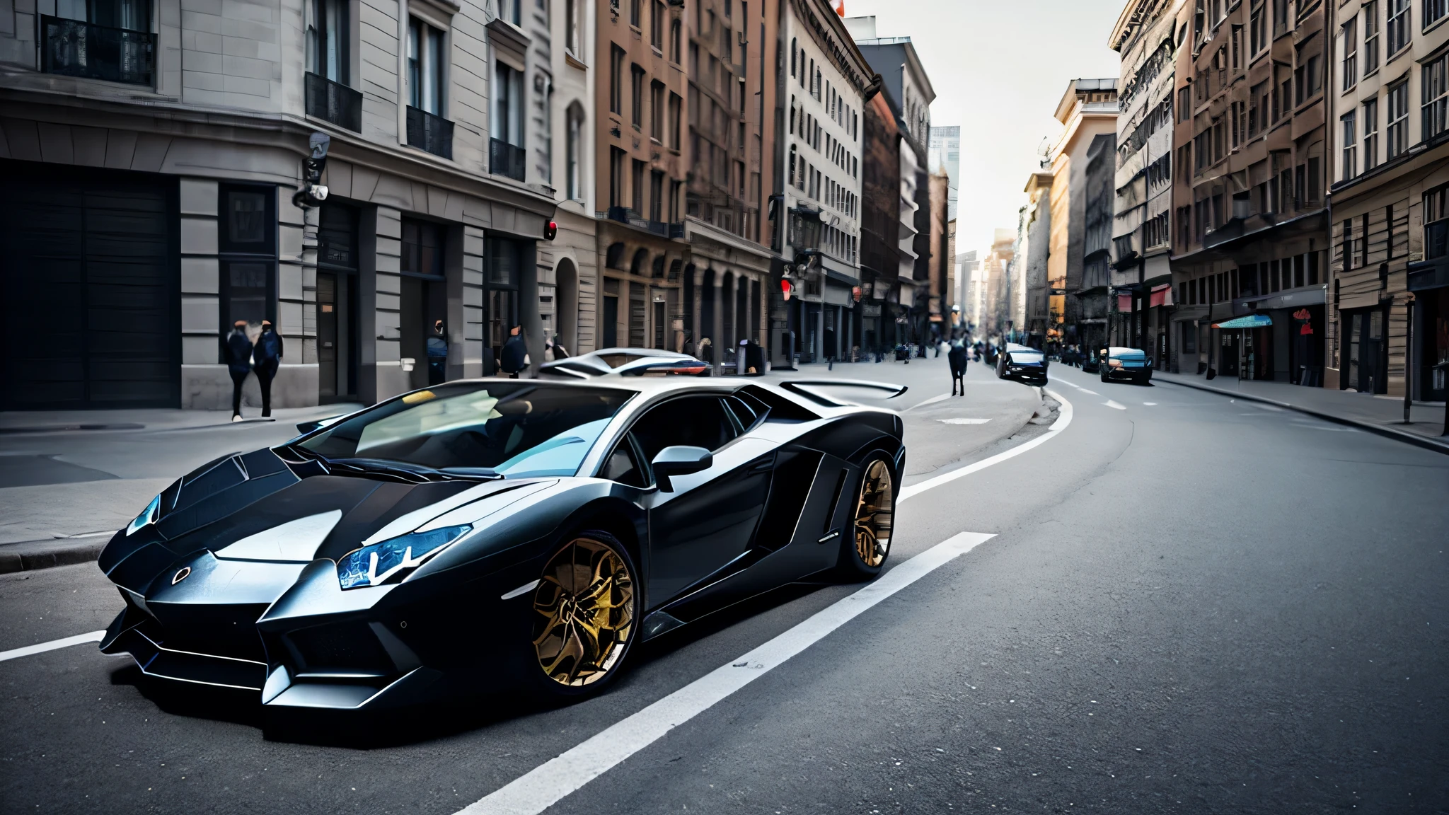 lamborghini　aventador　black　front