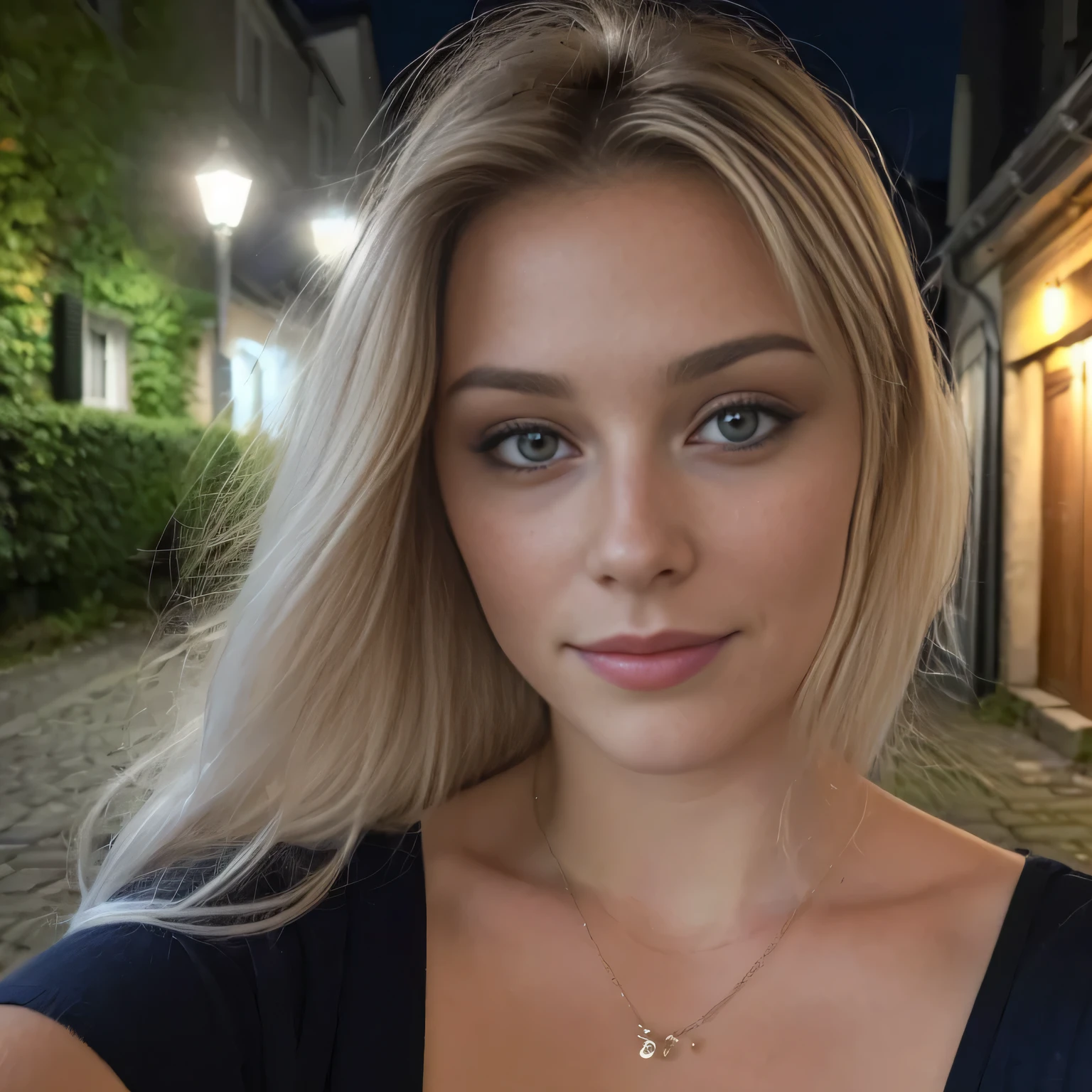 (Selfie, vue de dessus: 1.4), (right half of the body: 1.4), Photo portrait RAW UHD d'une blonde de 24 ans aux yeux bruns clairarcher dans une ruelle sombre, gros seins,, Ville la nuit, (white round neck t-shirt skirt), (neckline), Details (Textures! , cheveux! , briller, couleur!! , Disadvantages: 1.1), Des yeux brillants avec beaucoup de détails (regardant la caméra), Reflex lighting, reflex, ultra-quality, Sharpness, profondeur de champ, grain du film (centre), Fujifilm XT3, Limpide, Centre Du caDre, beau visage, mise au point nette, street lamp, Neon lighting, Bokeh (dimly lit), Nuit, (Ciel nocturne), detailed skin pores, peau grasse, coup de soleil, Details oculaires complexes, corps entier, gros seins, photographie, realistic, realistic face with details, big lips, jeune, 22 ans