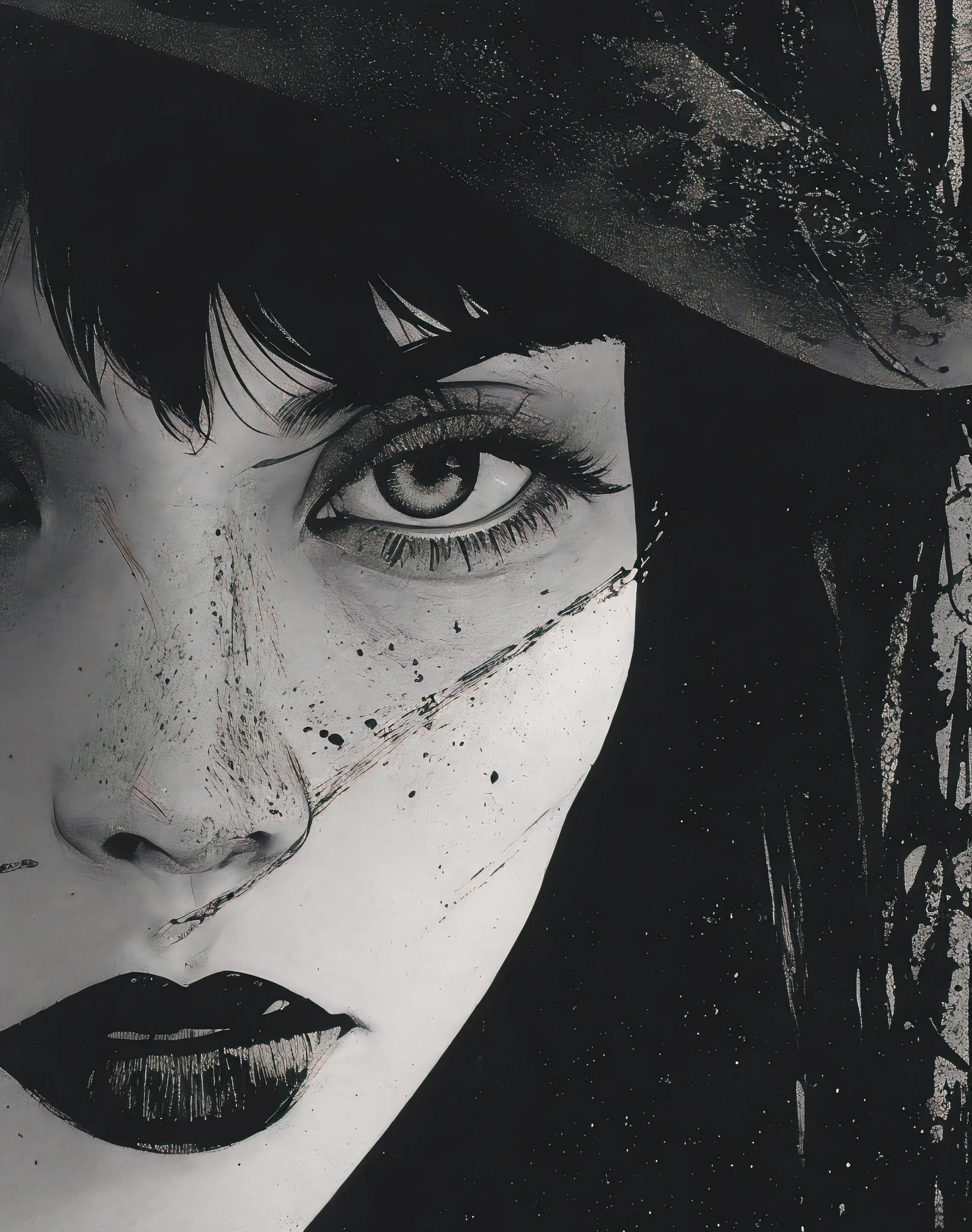 (best quality, masterpiece:1.3), illustrations from the comic book of feist nyada's samada, in the style of gothic realism, arkhyp kuindzhi, dark expressionism, multi-panel compositions, gritty elegance, elisa breton, stipple