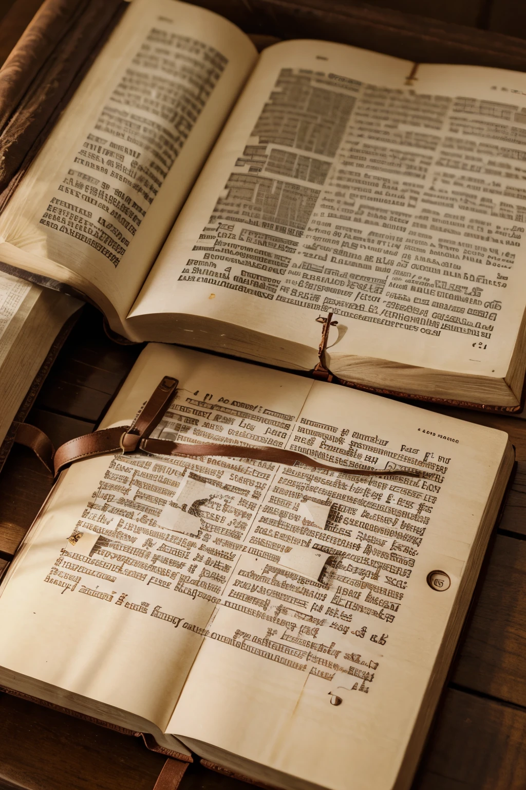 Open Bible lying down and letters coming out of it