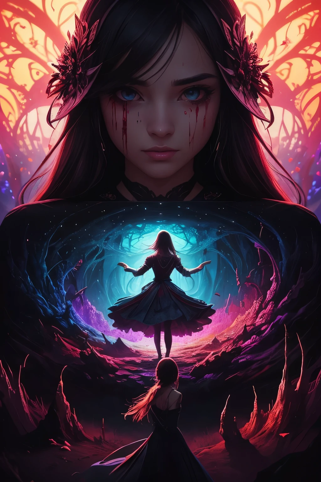 a girl in a garden, beautiful detailed eyes, beautiful detailed lips, extremely detailed eyes and face, long eyelashes, young girl, cute girl, 1girl, nature, lush garden, flowers, butterflies, sunlight, warm lighting, vibrant colors, digital painting, oil painting, acrylic painting, masterpiece, photorealistic, hyper detailed, 8k, high quality
