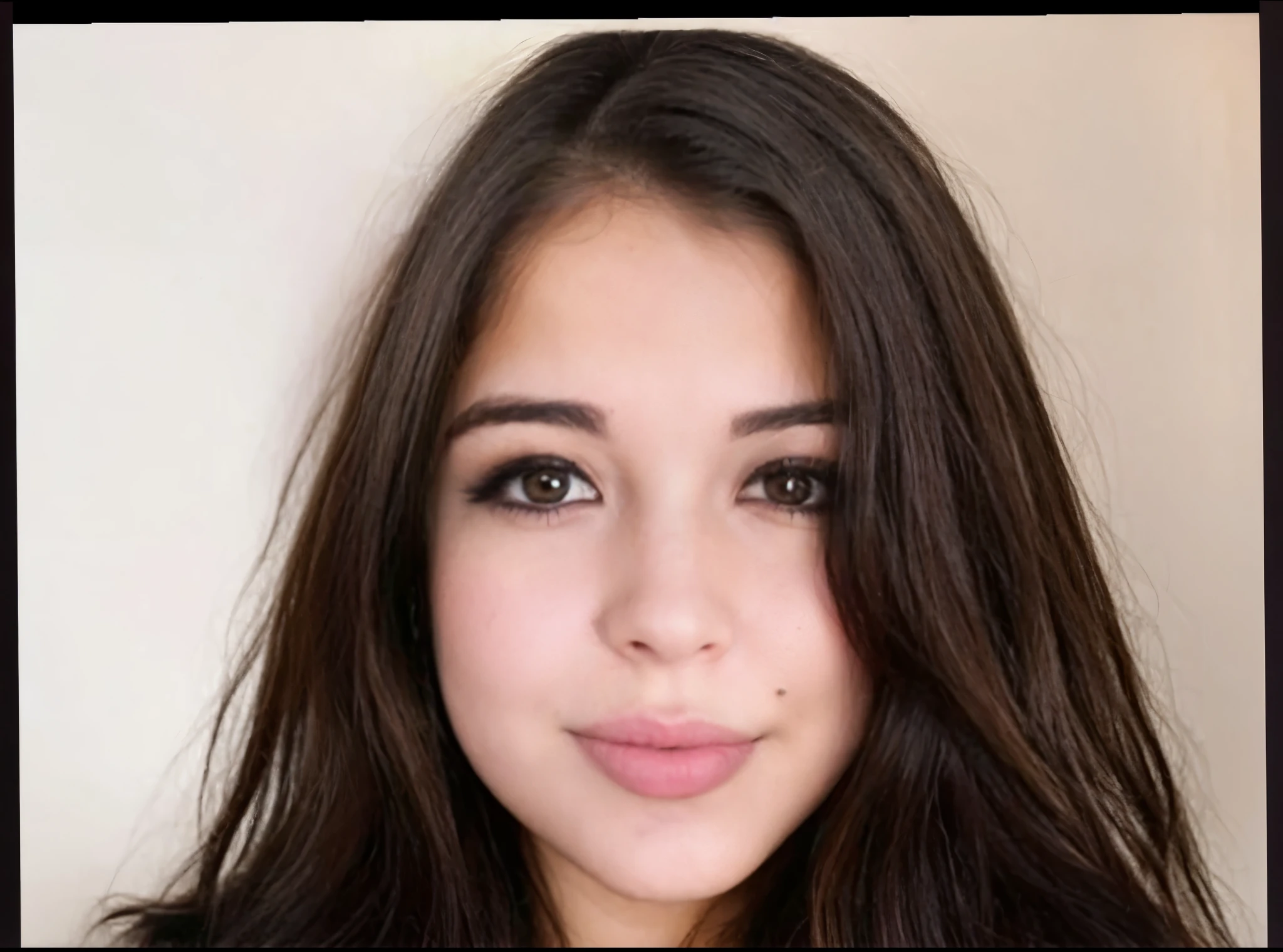 A close up of a woman with long hair and a black shirt - SeaArt AI