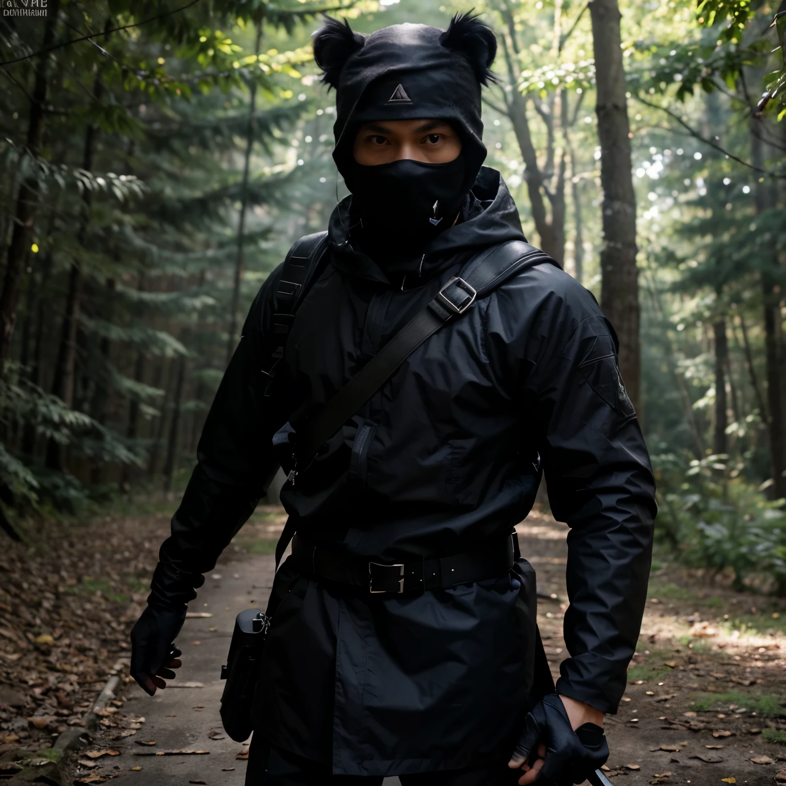un koala d'anime agile et silencieux, vêtu d'un costume noir ajusté pour le combat. Its coat is silvery gray., almost invisible in the darkness of the night. Ses yeux brillent d'une lueur déterminée sous son masque ninja. Sur son dos, he wears a backpack equipped with shurikens and smoke bombs to blend into the shadows.

Armes :

Katanas en bambou : Light and fast, parfaits pour le combat rapproché.
Shurikens : Kojiro is a master in the art of precise shuriken throwing.
Grappin : Un grappin en corde tressée, allowing him to move quickly through trees.
Compétenceaître du camouflage : Kojiro peut se fondre parfaitement dans son environnement, devenant presque invisible.
Acrobatie exceptionnelle : Il peut effectuer des sauts et des pirouettes incroyables pour esquiver les attaques ennemies.
Superior Stealth : It moves without making the slightest noise, capable de surprendre ses adversaires sans être détecté.
Histoire :
Kojiro est né dans les profondeurs de la forêt, où il a appris les arts du ninjutsu auprès des anciens maîtres koalas. His desire to protect his natural habitat from intruders led him to become a formidable defender of the forest, utilisant ses compétences ninja pour repousser toute menace. Toujours en quête de justice, Kojiro navigates the trees with agility, ready to defend your home at any time.