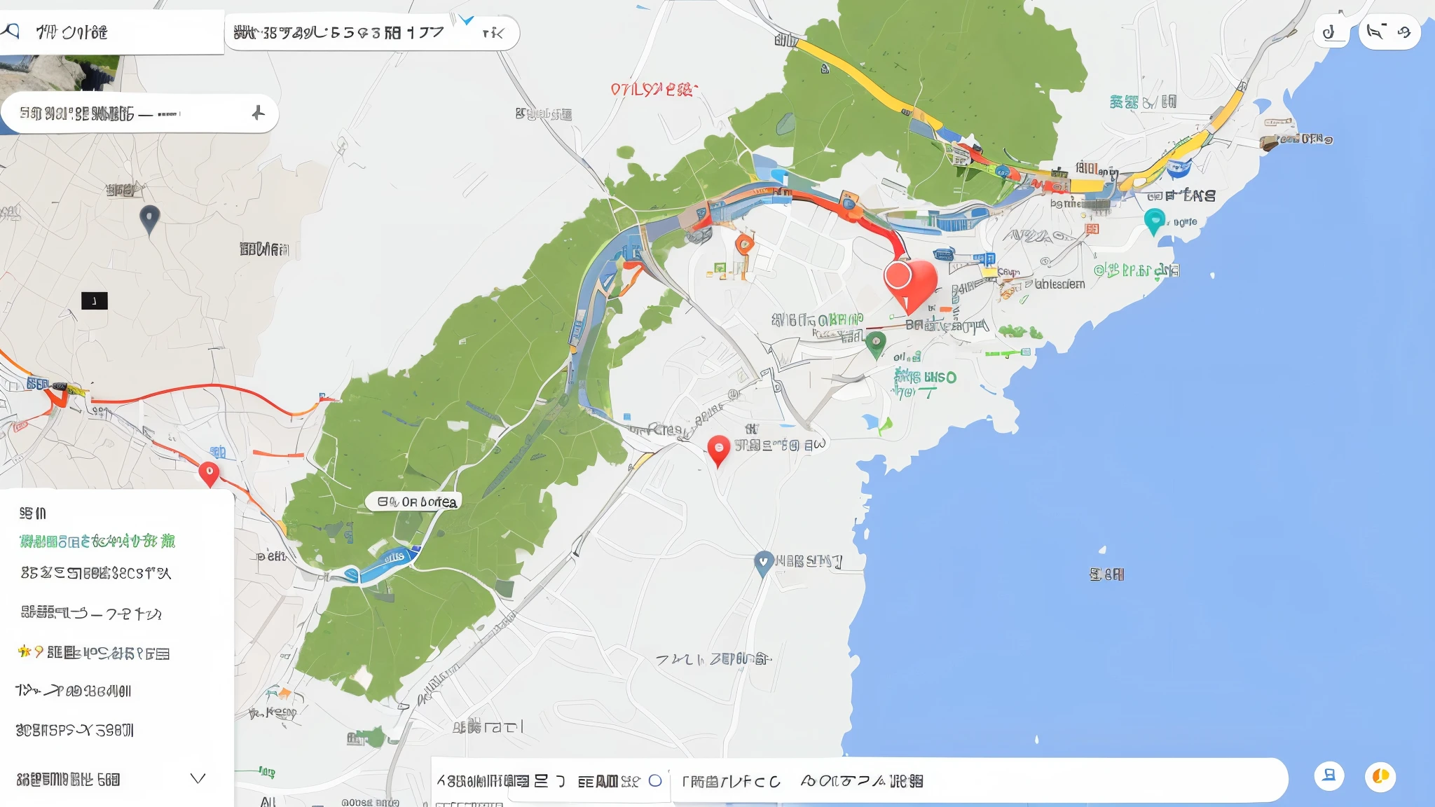 Arafed map with roads with red markers, Google Maps, top view folder, full device, broken Google Maps, Google Maps Street view, 暗い古い家のplace, okinawa japan, Street view, Google Earth, 🚿🗝📝, Detailed Map, place, 8k)), Street view, katsushika, map key