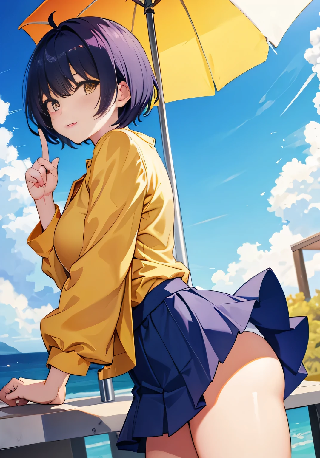 score_8_superior,Raincoat and hat Nagi,One girl,alone,,smile,View your viewers,blush,Brown eyes,:d,hair ornaments,Black Hair,Hair Clip,Open your mouth,Sitting,short hair,bangs,,one side superior,parted bangs,star (symbol)、((naked、Nipples、Butt))