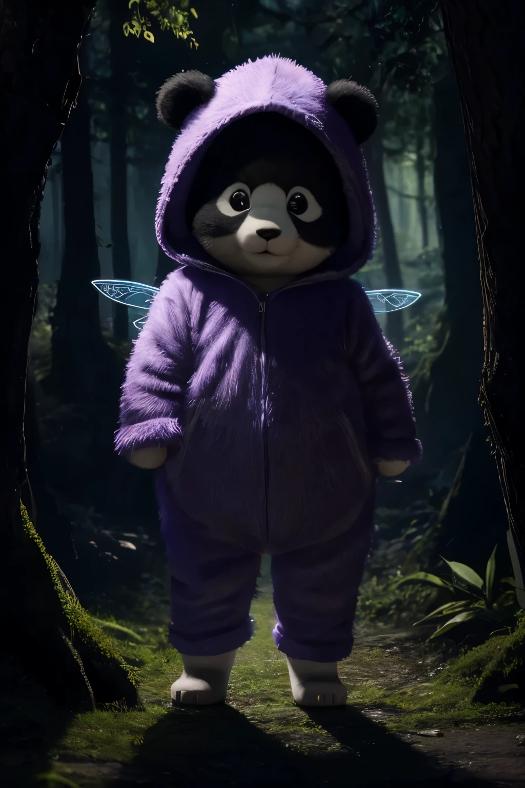 (artwork), (best quality), (ultra-detailed), (Full body:1.2), Super cute, Pixar, baby panda in pajamas, Big bright eyes, cuddly, smile, Delicate and fine, fairy tales, Incredibly highly detailed, Pixar style, bright color palette, natural light, Magic forest background with pure color, octane rendering, trending on Artstation, gorgeous, ultra wide angle, 8K, high definition, Realistic