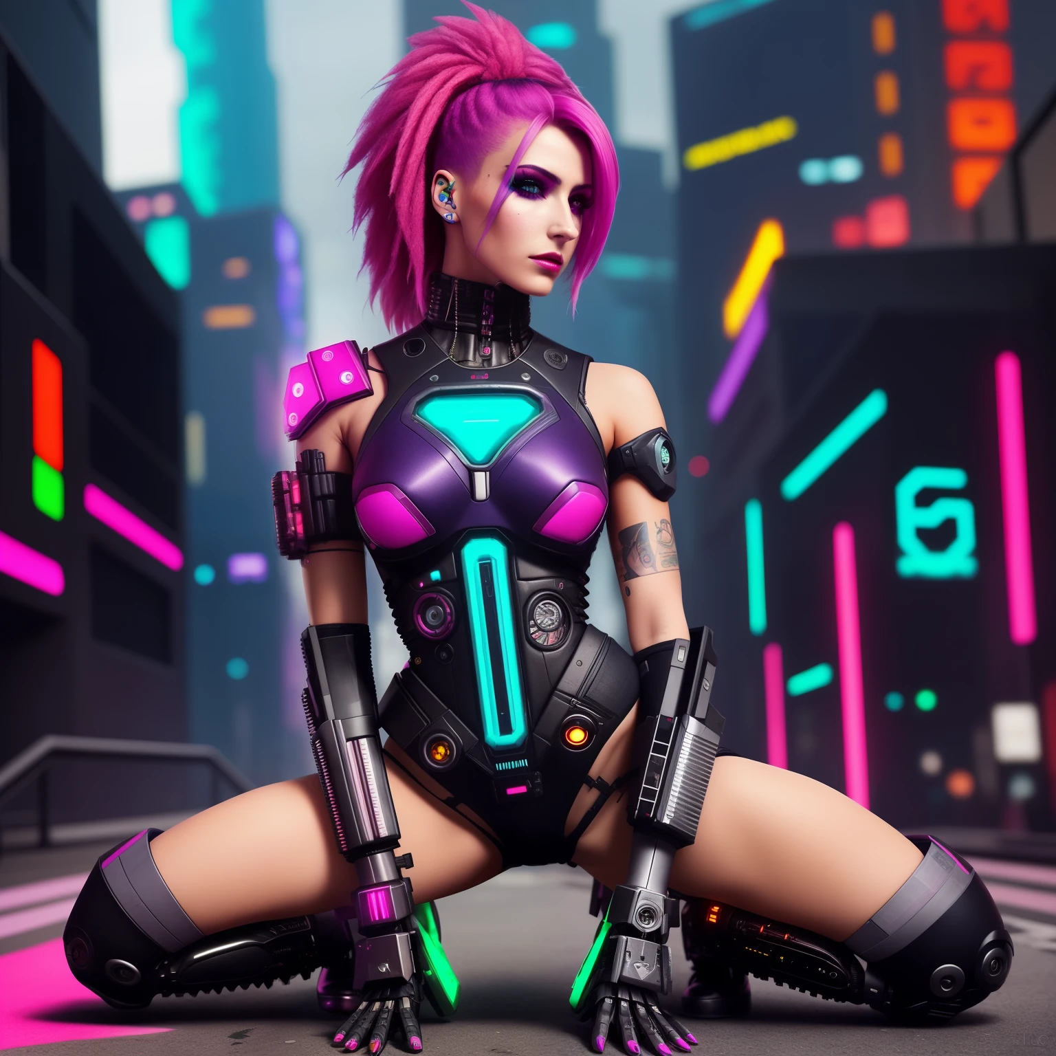 Mujer arafed con un traje futurista sentada en el suelo., chica cyborg, cyborg - chica, hermosa modelo de mujer cyberpunk, cabello de dos colores fucsia y rosa, cyberpunk 2 0 years. o model girl, hermosa chica cyborg, cute chica cyborg, beautiful chica cyborg, cyberpunk enojado hermosa diosa, seductive dark fantasy cyberpunk, cyborg cyberpunk, chica ciberpunk, mujer cyborg perfecta, modelo de moda cyborg, cyborg woman