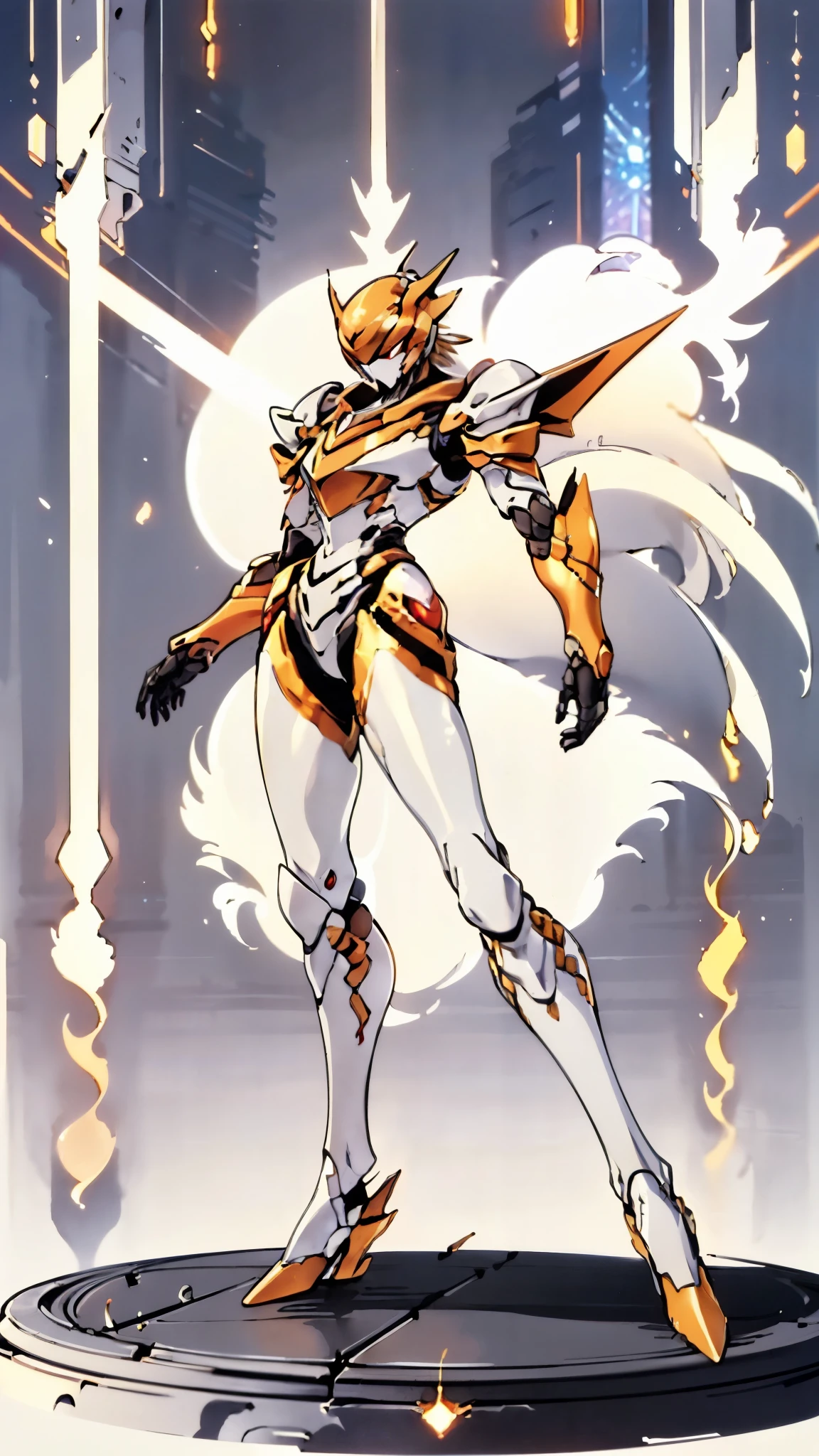 A woman adorned in fantasy-style full-body armor, a crown-concept fully enclosed helmet that unveils only her eyes, a composite layered chest plate, fully encompassing shoulder and hand guards, a lightweight waist armor, form-fitting shin guards, the overall design is heavy-duty yet flexible, ((the armor gleams with a golden glow, complemented by red and blue accents)), exhibiting a noble aura, she floats above a fantasy-surreal high-tech city, this character embodies a finely crafted fantasy-surreal style armored hero in anime style, exquisite and mature manga art style, (Queen bee mixed with Spider concept Armor, plasma, blood), ((Element, energy, elegant, goddess, femminine:1.5)), metallic, high definition, best quality, highres, ultra-detailed, ultra-fine painting, extremely delicate, professional, anatomically correct, symmetrical face, extremely detailed eyes and face, high quality eyes, creativity, RAW photo, UHD, 32k, Natural light, cinematic lighting, masterpiece-anatomy-perfect, masterpiece:1.5