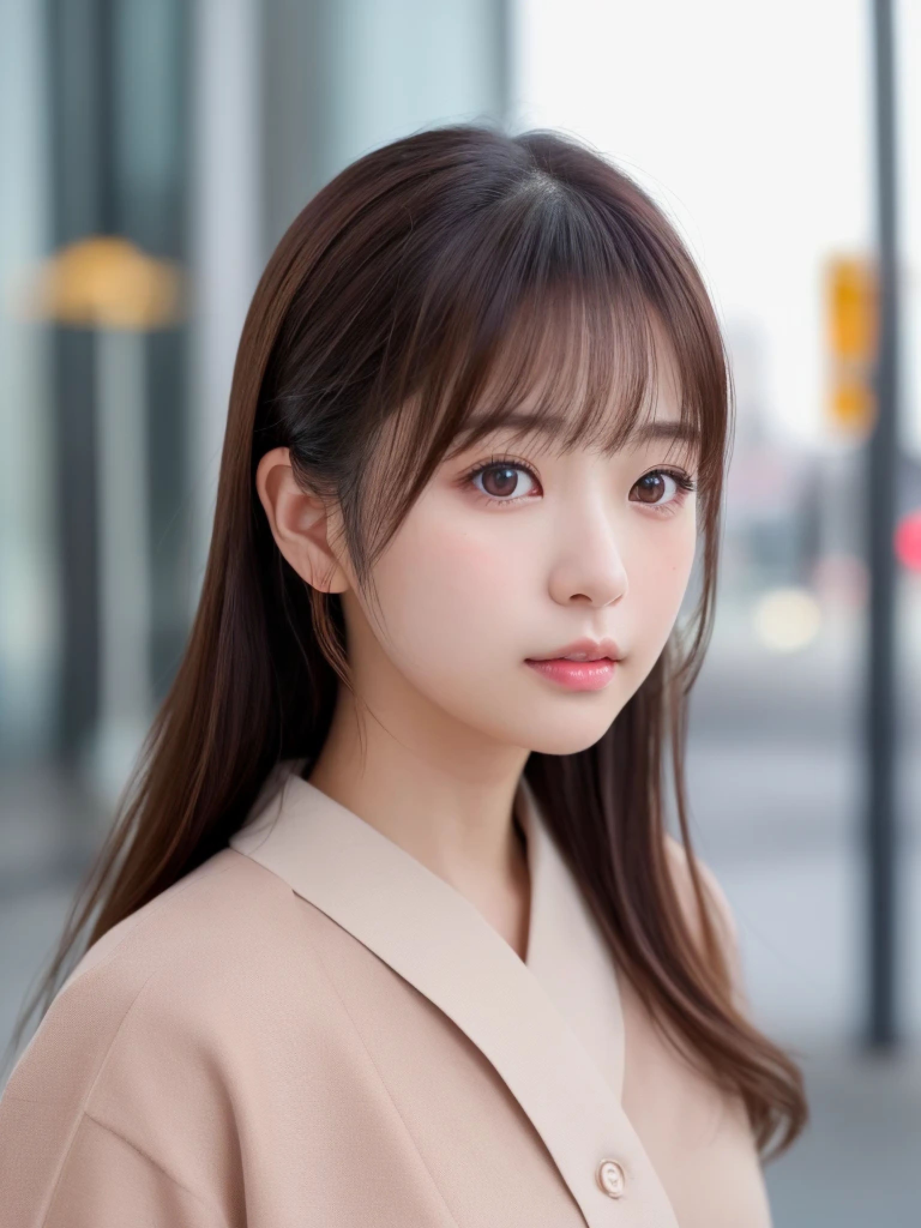 ((cute日本の女の子、beautiful japanese girl、1 girl、19 years old、ponytail、Highly detailed face and skin texture、super detailed face、highly detailed eyes、Lee Hong、blush、close-up of woman、front、 from the neck up、cute、Highly detailed face and skin texture、smooth white skin、Transparent skin texture、))、(dark brown hair)、looking at camera、sharp focus:1.2、beautiful woman with perfect style:1.4、japanese model、young gravure idol、若いcuteグラビアアイドル、Realistic young gravure idol、sophisticated gravure idol、((highest quality、8k、masterpiece:1.5、1photograph))、(4k、RAWphotograph、highest quality)、Place a person on the other side of the screen、Natural light、professional lighting、(realistic、フォトrealistic:1.5)、