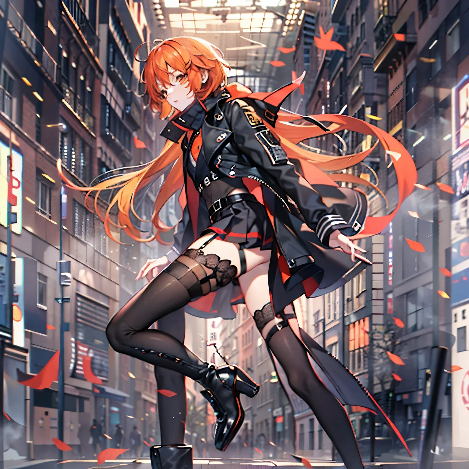 ((masterpiece,best quality, detailed)), full body, night, cityscape, souryuu asuka langley, interface headset, multicolored bodysuit, eyepatch