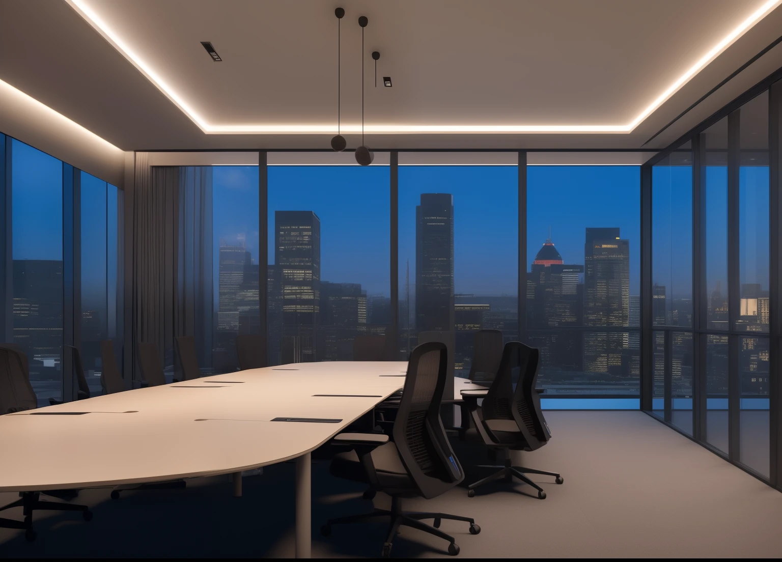 (masterpiece),(high quality), best quality, real,(realistic), super detailed, (full detail),(4k),8k,interior, group work office, nighttime, silhouettes