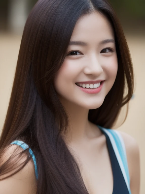 (realistic、masterpiece、Best Quality、8K、highres、high resolution:1.3)、1 glasses girl、Huge breasts、smile、white bikini、looking at viewers、super fine face and eyes、long hair、 upper body、