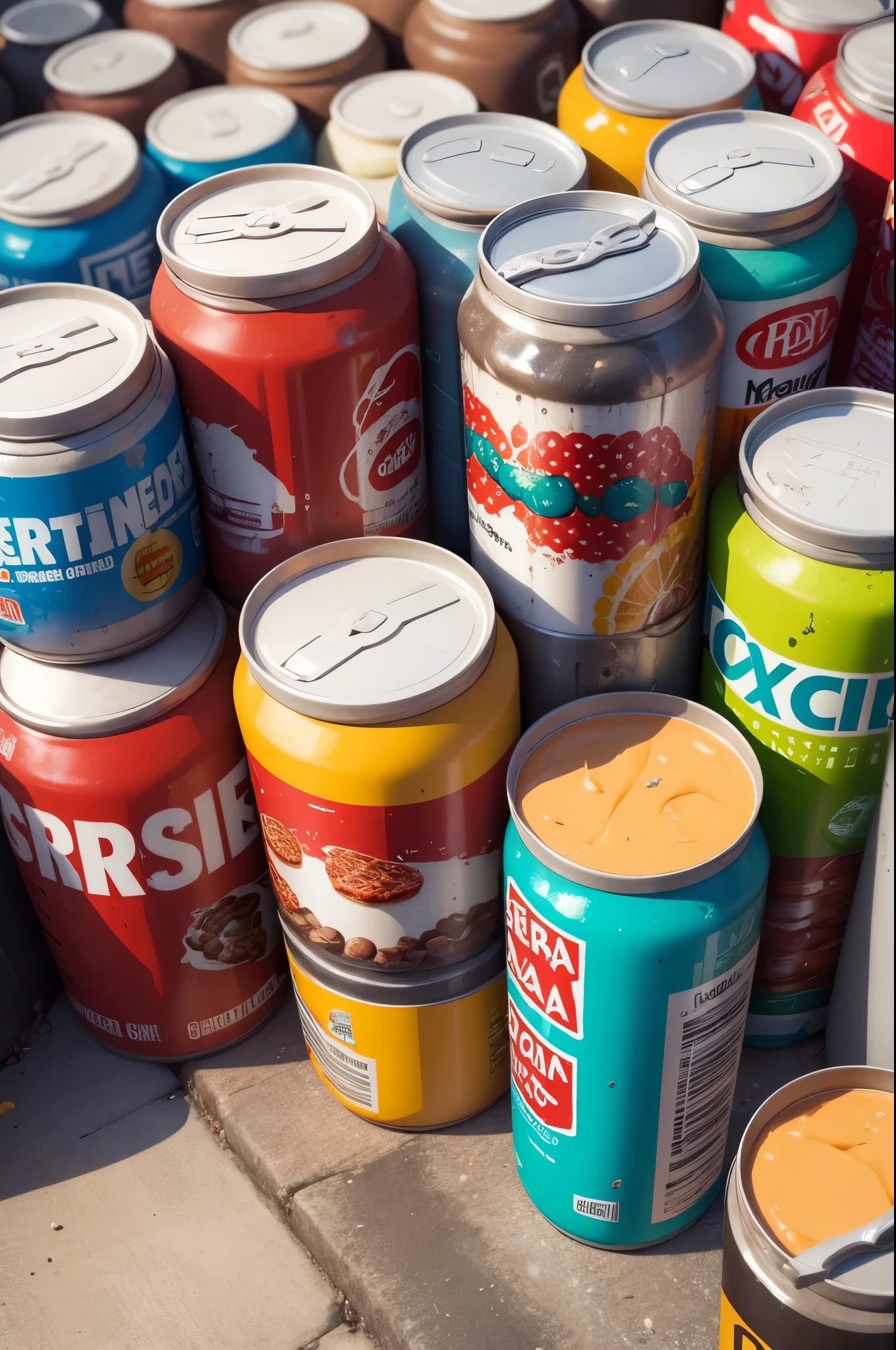 Desenhe latas de refrigerantes explodindo dentro de um mercadinho, destruindo tudo pelo caminho, estilo comico assustado